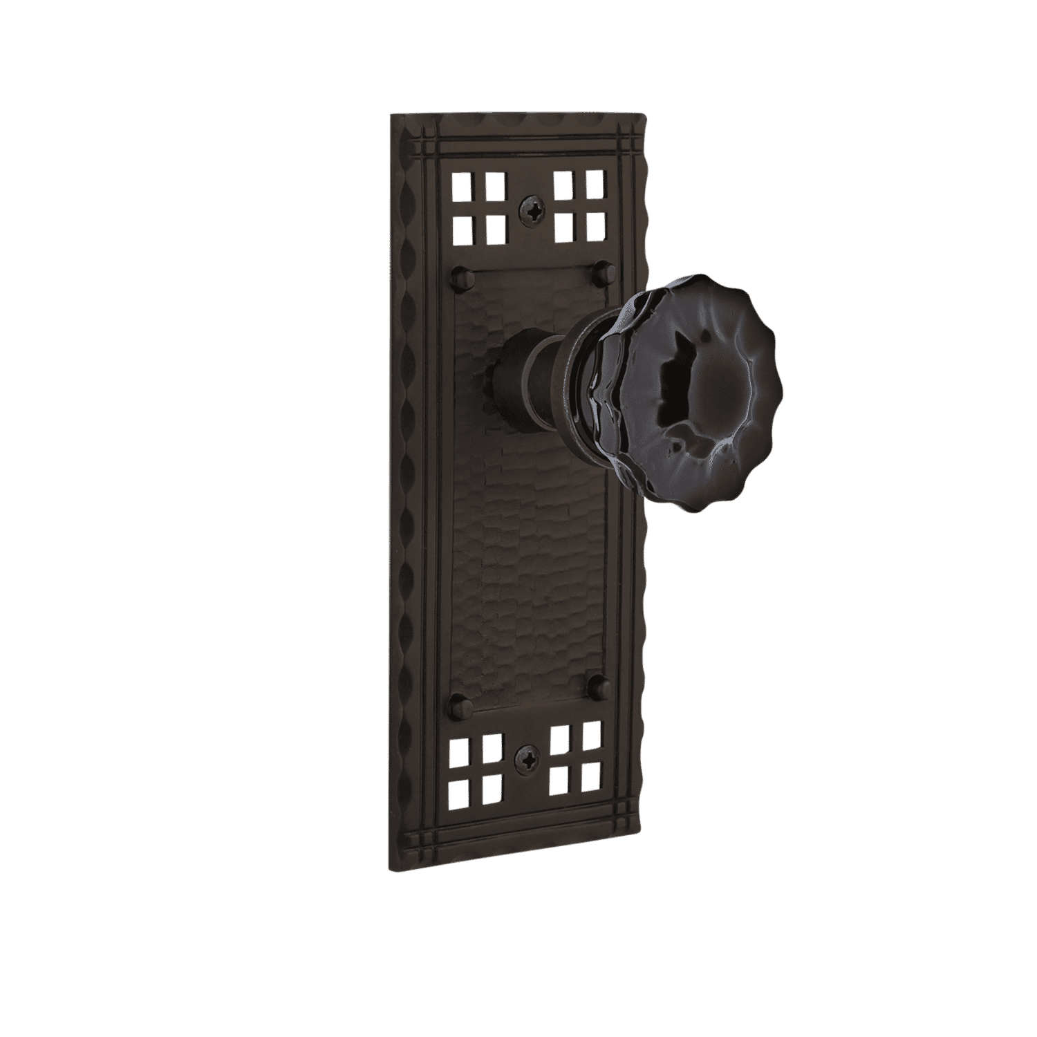 Craftsman Oil Rubbed Bronze Long Plate with Black Crystal Knob - Perfect for Cabinet, Drawer & Furniture Hardware Upgrade