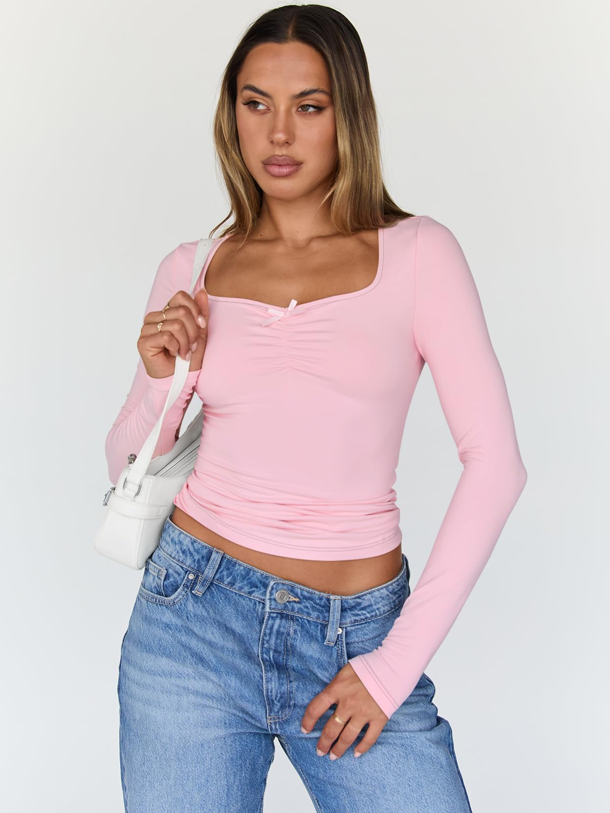 Trendy Queen Women's Long Sleeve Going Out Tops - Y2K Cute Shirt for Fall Fashion 2025 | Perfect for Parties, Dates & Night Out Outfits