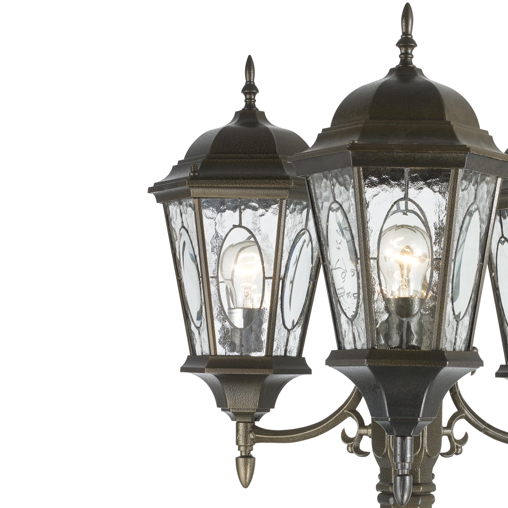 Trans Globe Lighting 4719 BRZ Villa Nueva Collection 96 Inch 3-Light Outdoor Lamp Post Set with Bronze Finish - Traditional Style Light Fixture for Garden, Patio, Walkway & Driveway Lighting