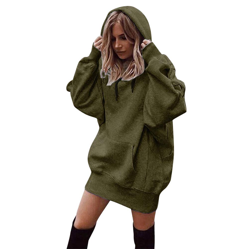 Bokeley Fashion Oversized Women's Long Sleeve Sweatshirt Hoodie with Pockets - Perfect for Casual Outings and Cozy Lounging