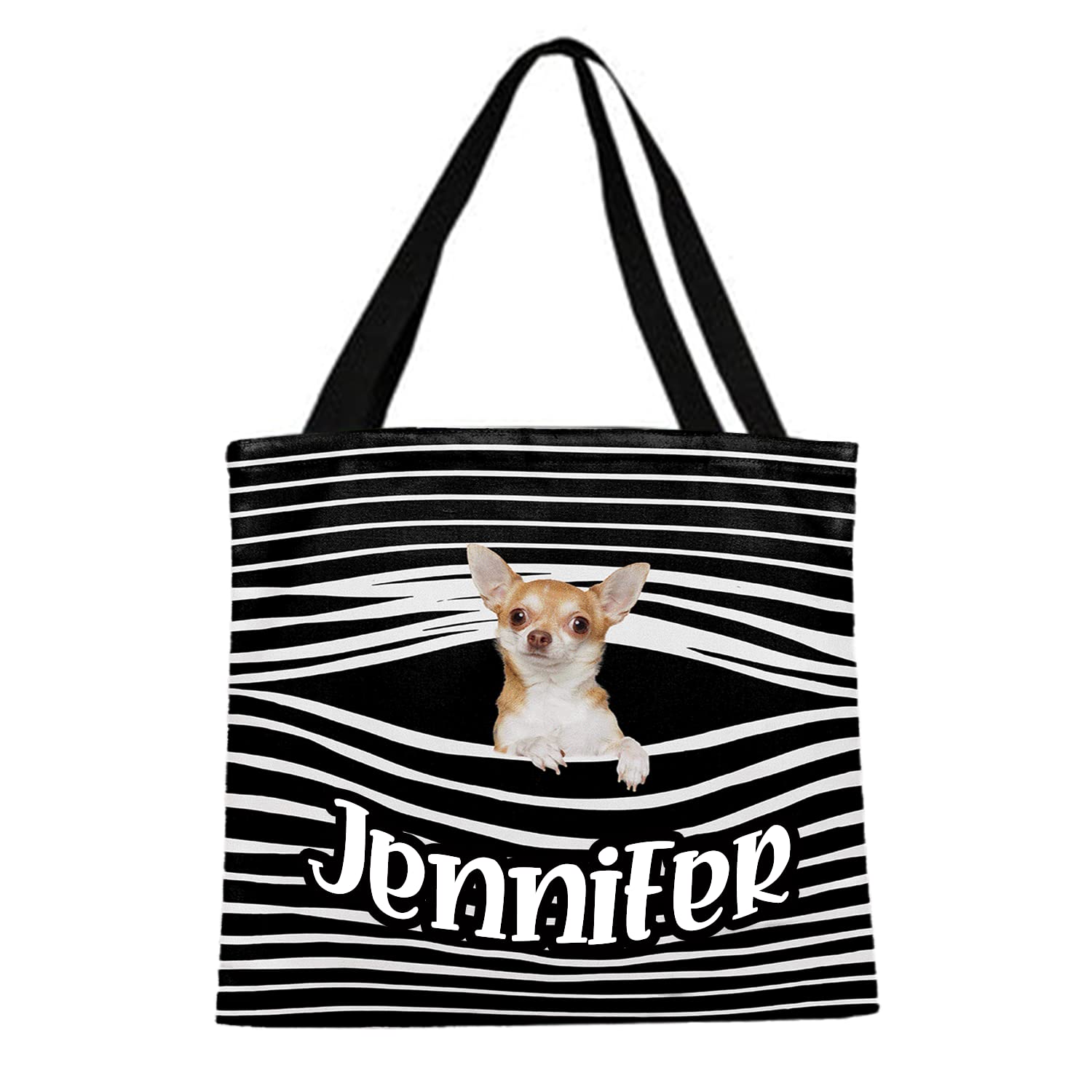 NAZENTI Custom Personalized Dog Tote Bag for Women - Stylish Shoulder Grocery Bag, Perfect Gift for Dog Lovers | Ideal for Shopping, Beach Trips & Daily Use