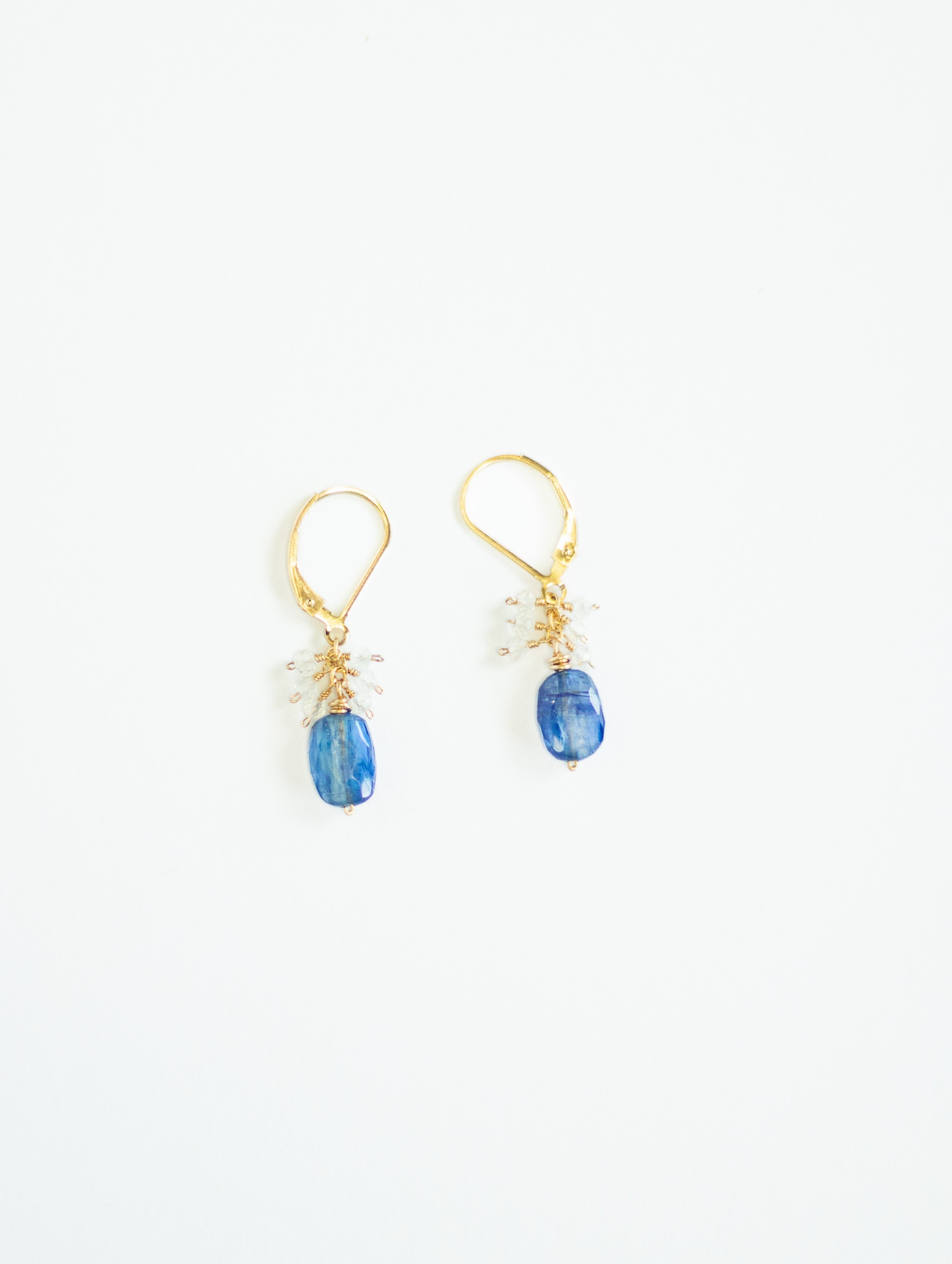 Blue Kyanite & Moonstone Earrings for Women - Handmade Dangle Jewelry by Julia Balestracci - Perfect for Weddings, Parties & Boho Fashion