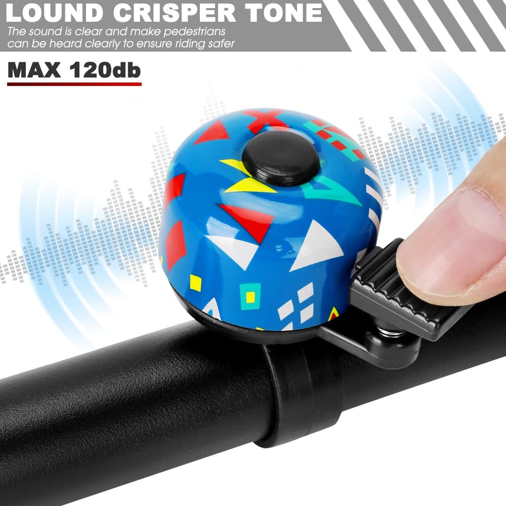 **120dB Loud Kids Bike Bell - Classic Mini Bicycle Bell for Boys, Girls & Adults | Crisp Clear Sound for MTB, BMX, City Bikes & Scooters | Durable & Stylish Bike Accessories for Safe Riding**    **Perfect for:** Commuting, Urban Cycling, Mountain Biking, Kids' Safety & Outdoor Adventures
