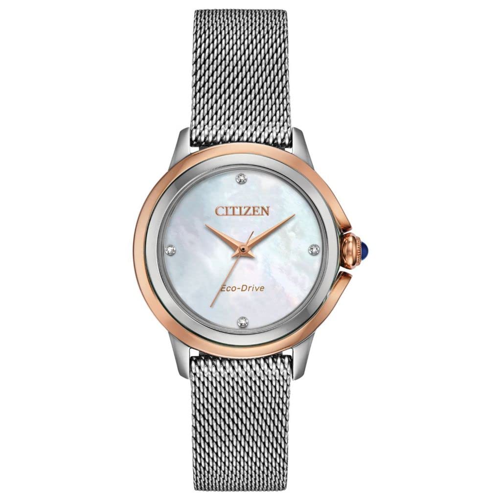 Citizen EM0796-59Y Eco-Drive Silver-Tone Stainless Steel Watch for Women - Water Resistant & Date Display | Perfect for Office, Business Meetings & Formal Occasions