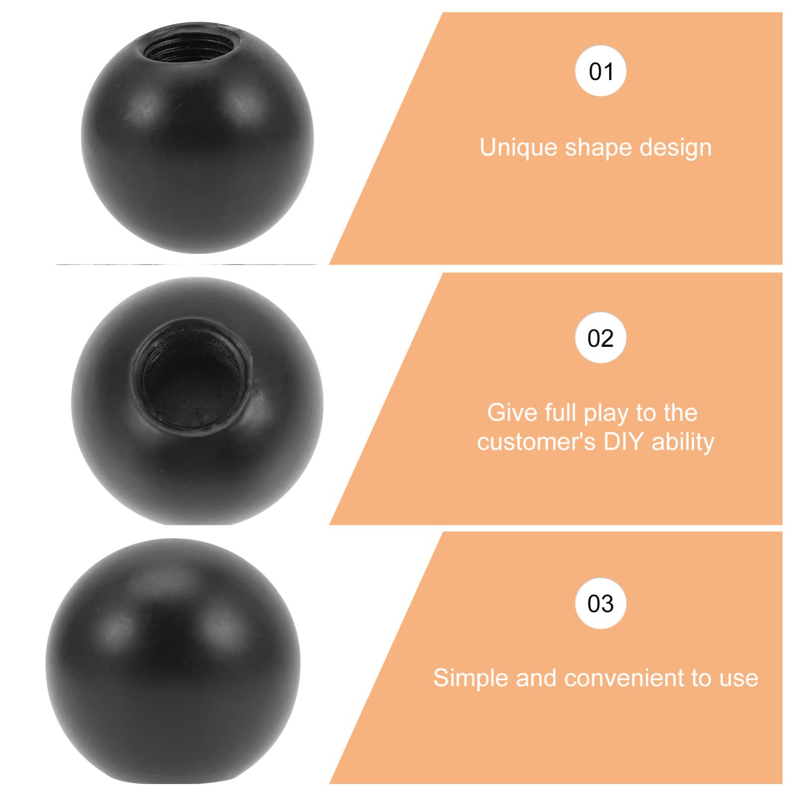 Luxshiny 6-Piece Black Metal Lamp Finial Set - 2.5cm Ball Shape Screw Topper for Lamp Shade Decoration | Perfect for Table Lamps, Floor Lamps & Chandeliers