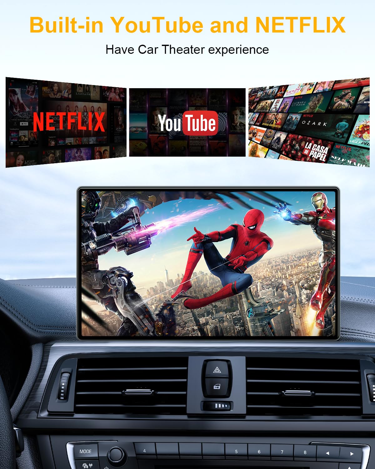 5-in-1 Wireless CarPlay Adapter with Netflix & YouTube - 2025 Wireless CarPlay & Android Auto Dongle - Convert Wired to Wireless - Magic CarPlay AI Box for iPhone/Android - Perfect for Road Trips & In-Car Entertainment