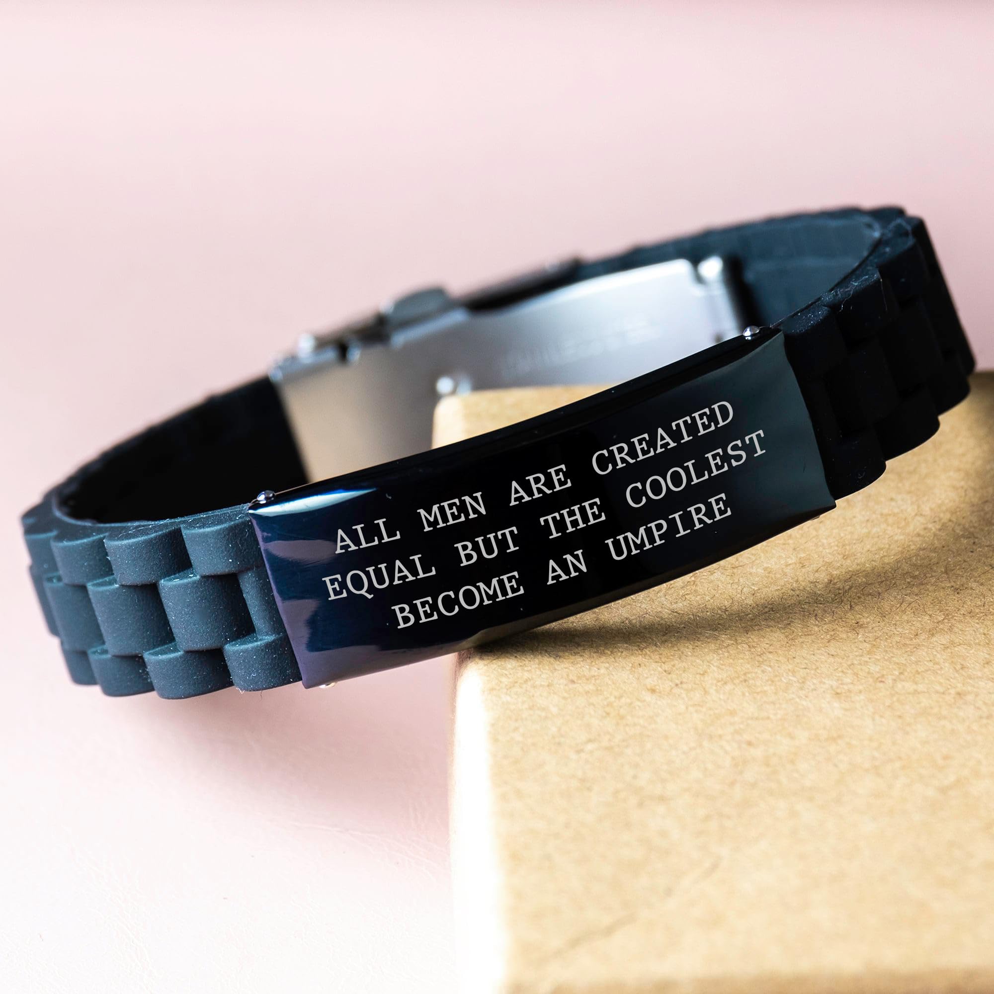 Stainless Steel Umpire Bracelet with Glidelock Clasp - Motivational Quote Gift for Baseball Umpires, Coaches & Sports Enthusiasts - Perfect for Graduation, Appreciation & Game Day Inspiration