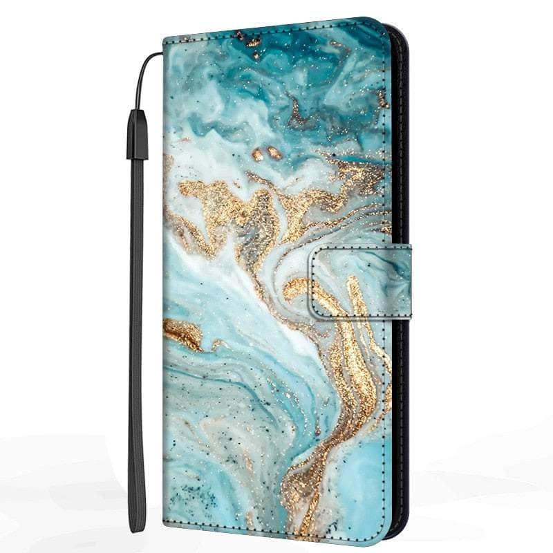 Samsung Galaxy A34 Marble Leather Case - Premium Protective Cover with Slim Fit & Soft Touch - Perfect for Daily Use, Travel & Business