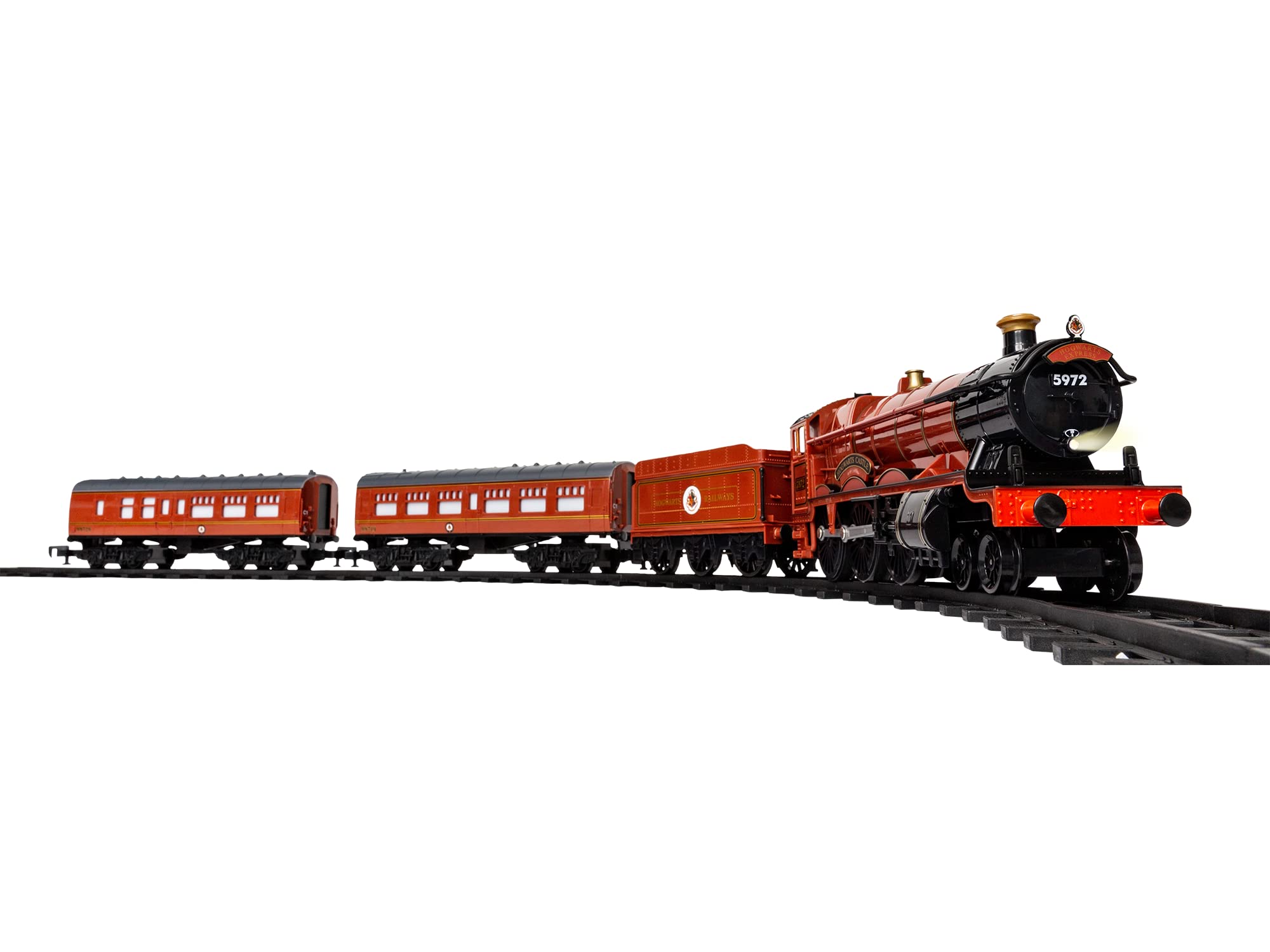 Lionel Battery-Powered Hogwarts Express Toy Train Set with Locomotive, Passenger Cars, Oval Track & Remote Control - Authentic Sounds & LED Lights for Kids Ages 4+ | Harry Potter Themed Birthday Gift, Christmas Present & Collectible Display