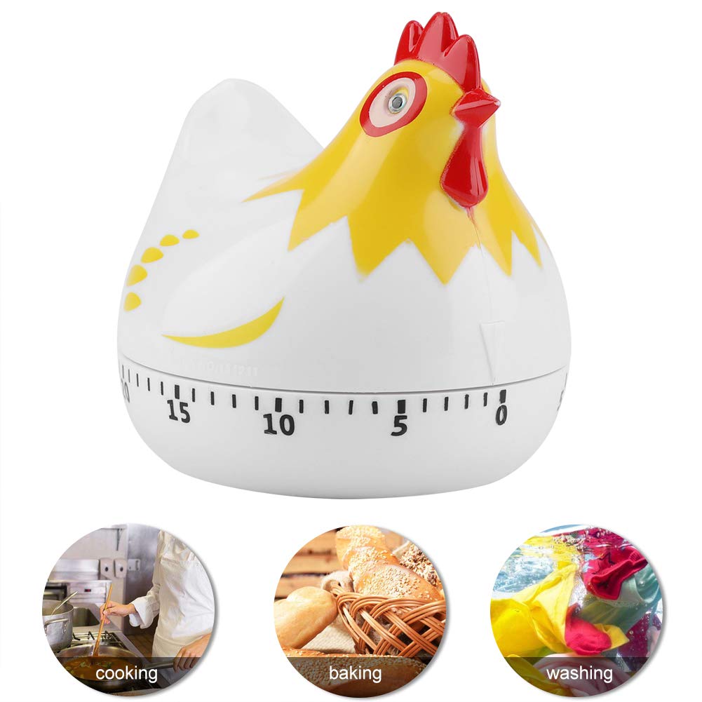 White Chicken Pattern Kitchen Timer - Digital Countdown Timer for Cooking, Baking, BBQ & Meal Prep | Perfect for Home Chefs & Baking Enthusiasts