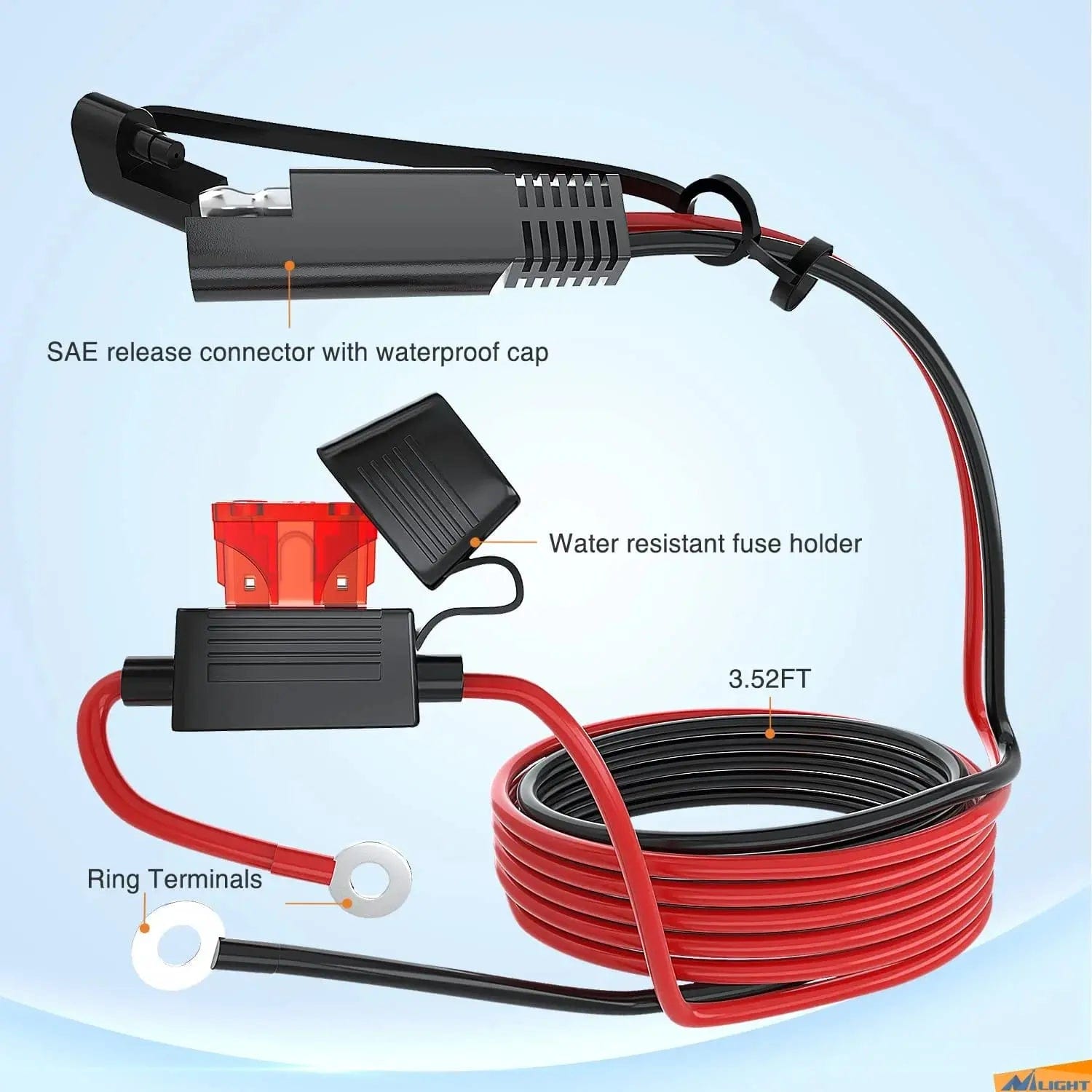 Motorcycle USB Charger - SAE to USB Power Adapter for Phone & GPS - Waterproof 12V Charging Port for Harley, Honda, Yamaha & More (Great for Road Trips & Commuting)