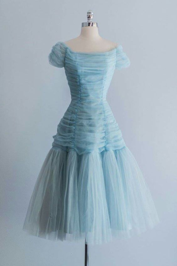 Blue Tulle A-Line Short Prom Dress for Women - Elegant Formal Party Gown J4747 | Perfect for Homecoming, Prom Night, and Special Occasions