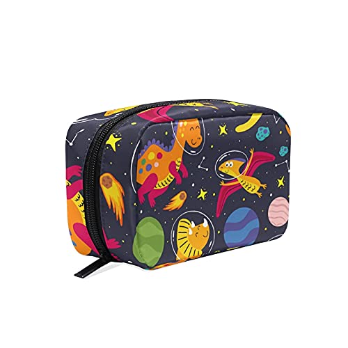 Senya Colorful Dinosaur Cosmetic Bag with Zipper - Cute Makeup Pouch & Travel Toiletry Organizer for Women | Perfect for Travel, Gym, and Daily Essentials Storage