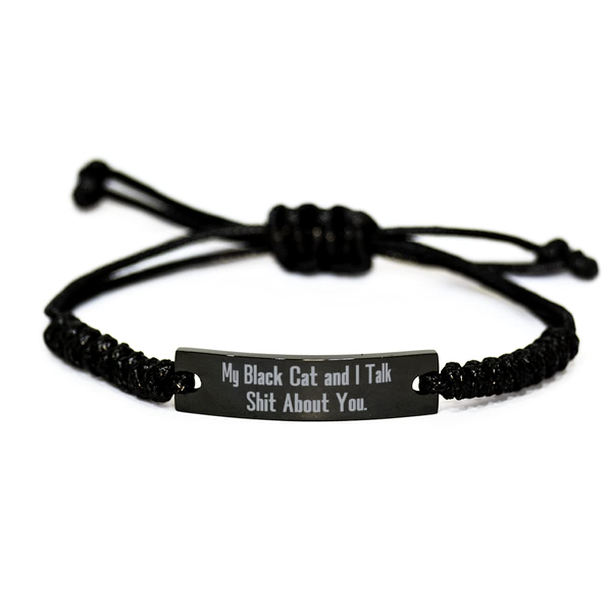 Stylish Black Cat Rope Bracelet - Unique Holiday Gift for Cat Lovers - Perfect for Christmas, Birthdays & Friendship Day