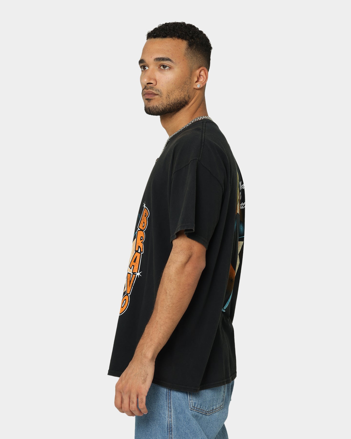 Johnny Bravo Vintage T-Shirt for Men - Retro Black Wash Graphic Tee - Perfect for Casual Wear, Cosplay, and 90s Nostalgia Fans