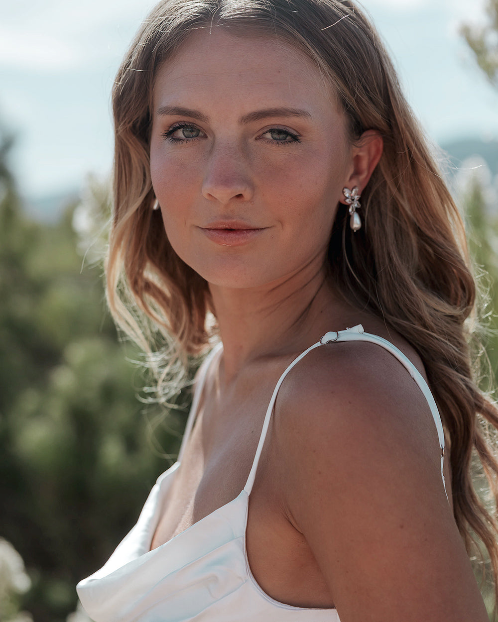 Mirabella Elegant Pearl Drop Earrings for Women - Sterling Silver Dangle Earrings for Wedding, Party & Special Occasions