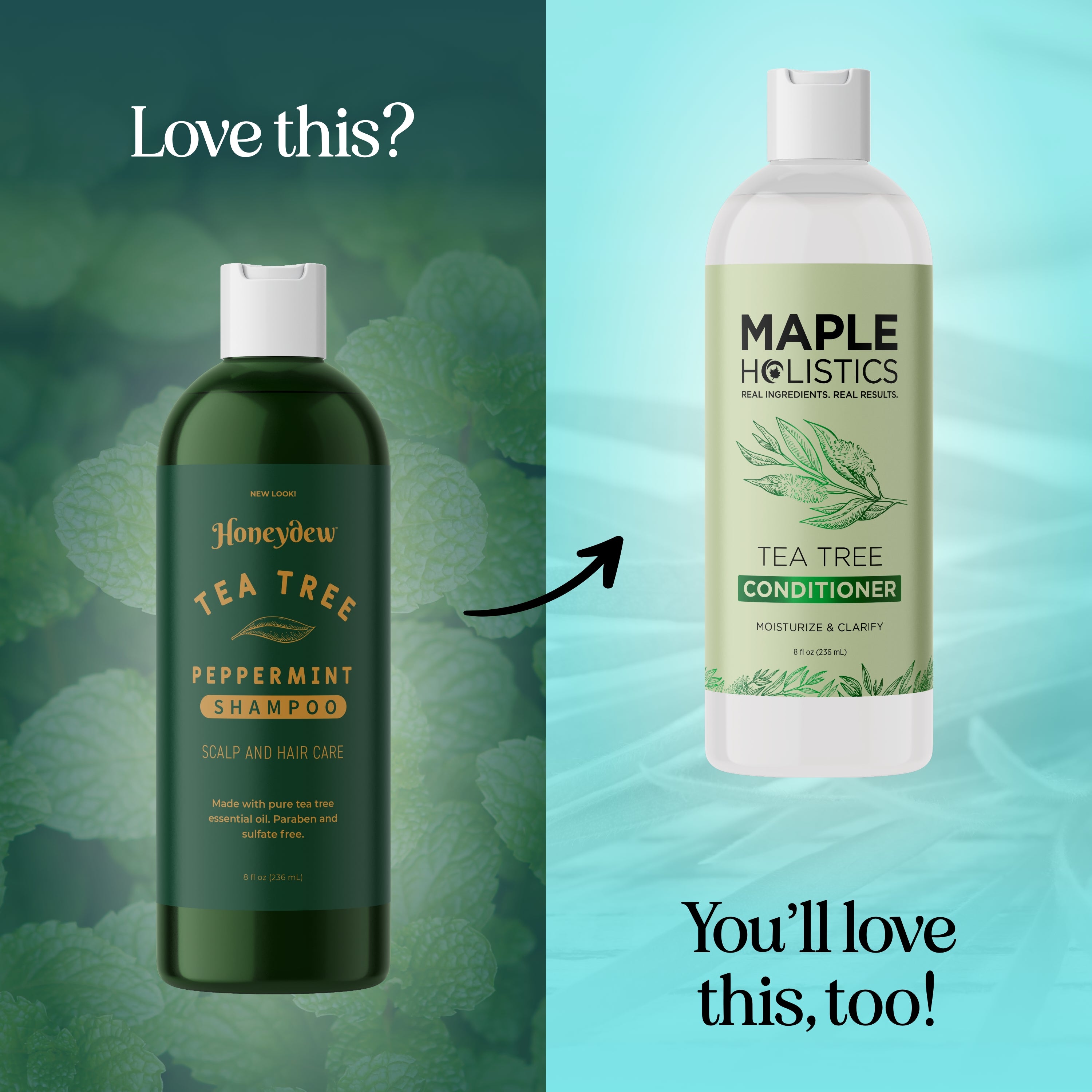Tea Tree Peppermint Shampoo for Scalp Care - Natural Dandruff Treatment & Hair Growth - Refreshing Mint Scent for Daily Use at Home or Gym