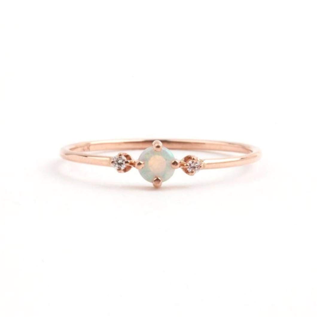Elegant Sperrins Opal Engagement Ring with Cubic Zirconia & Rhinestones - Promise Band, Wedding, Anniversary Jewelry for Brides | Perfect for Christmas Gifts, Proposals & Special Occasions