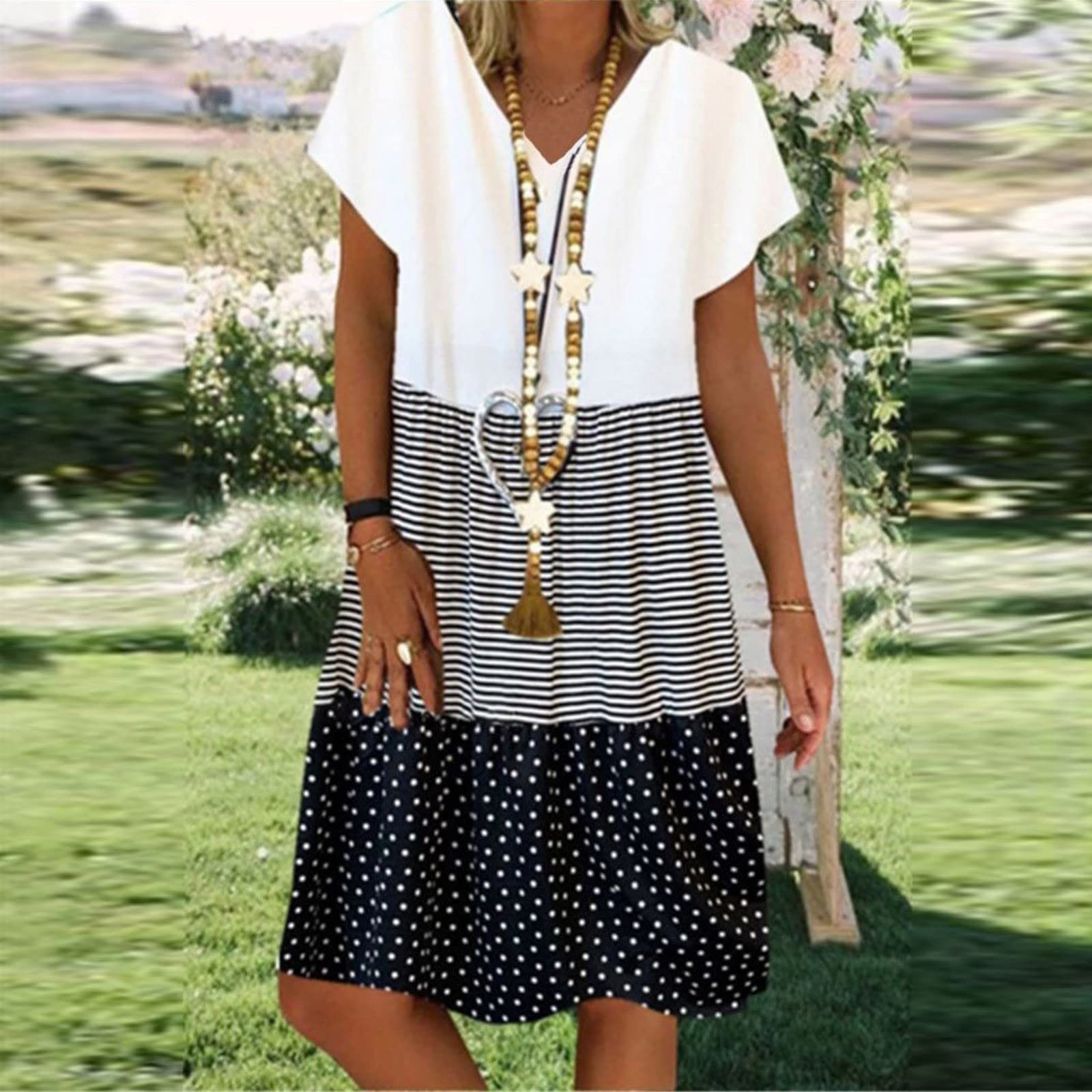 Stylish Plus Size Women's Shirt Dresses 2024 - Casual Short Sleeve Midi Dresses for Summer, Beach & Vacation | Boho Sun Dress for Outdoor Activities, Weekend Getaways & Relaxing Days