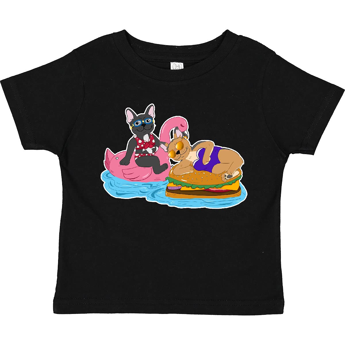 Cute French Bulldogs Toddler T-Shirt for Summer Pool Floats | Fun Swimwear & Water Play Outfit for Kids