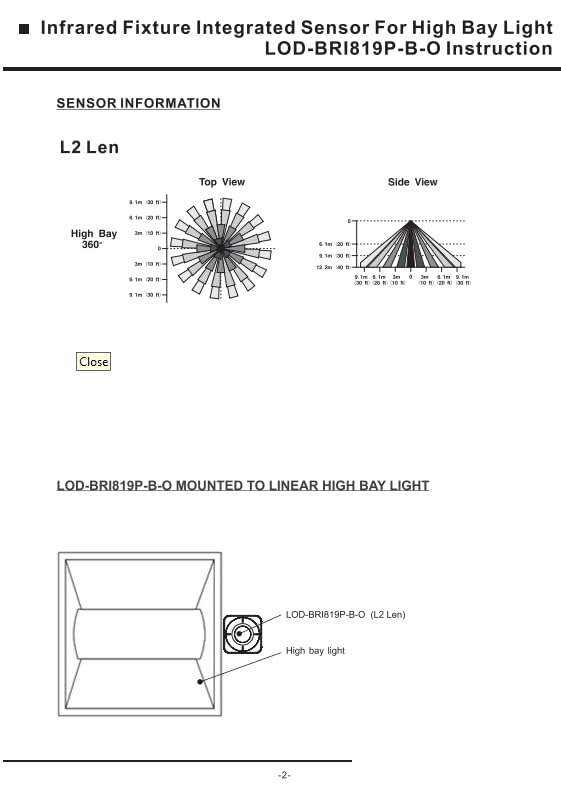 LEDONE 360° Ceiling Occupancy Motion Sensor Switch - Commercial Grade PIR Sensor for High Bay Fixtures (120-277V AC) - Automatic Lighting Control for Warehouses, Garages & Storage Rooms