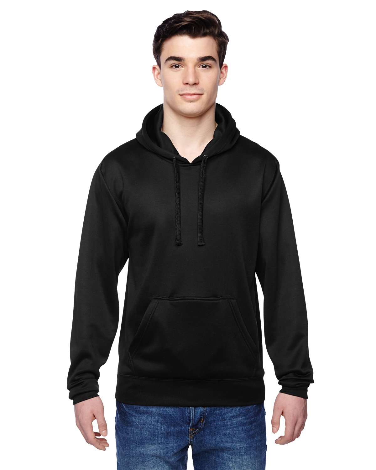 J America Adult Tailgate Poly Fleece Hooded Sweatshirt - Black | Warm & Comfortable Fleece Hoodie for Outdoor Activities, Tailgating, and Casual Wear