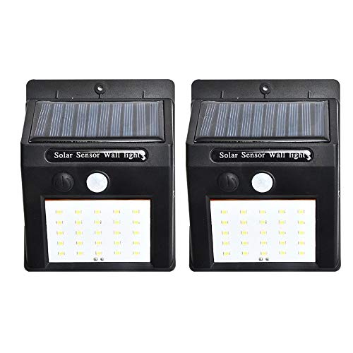 2-Pack 20 LED Solar Motion Sensor Wall Lights - Waterproof Outdoor Garden Yard Lighting for Pathways, Patios, and Driveways