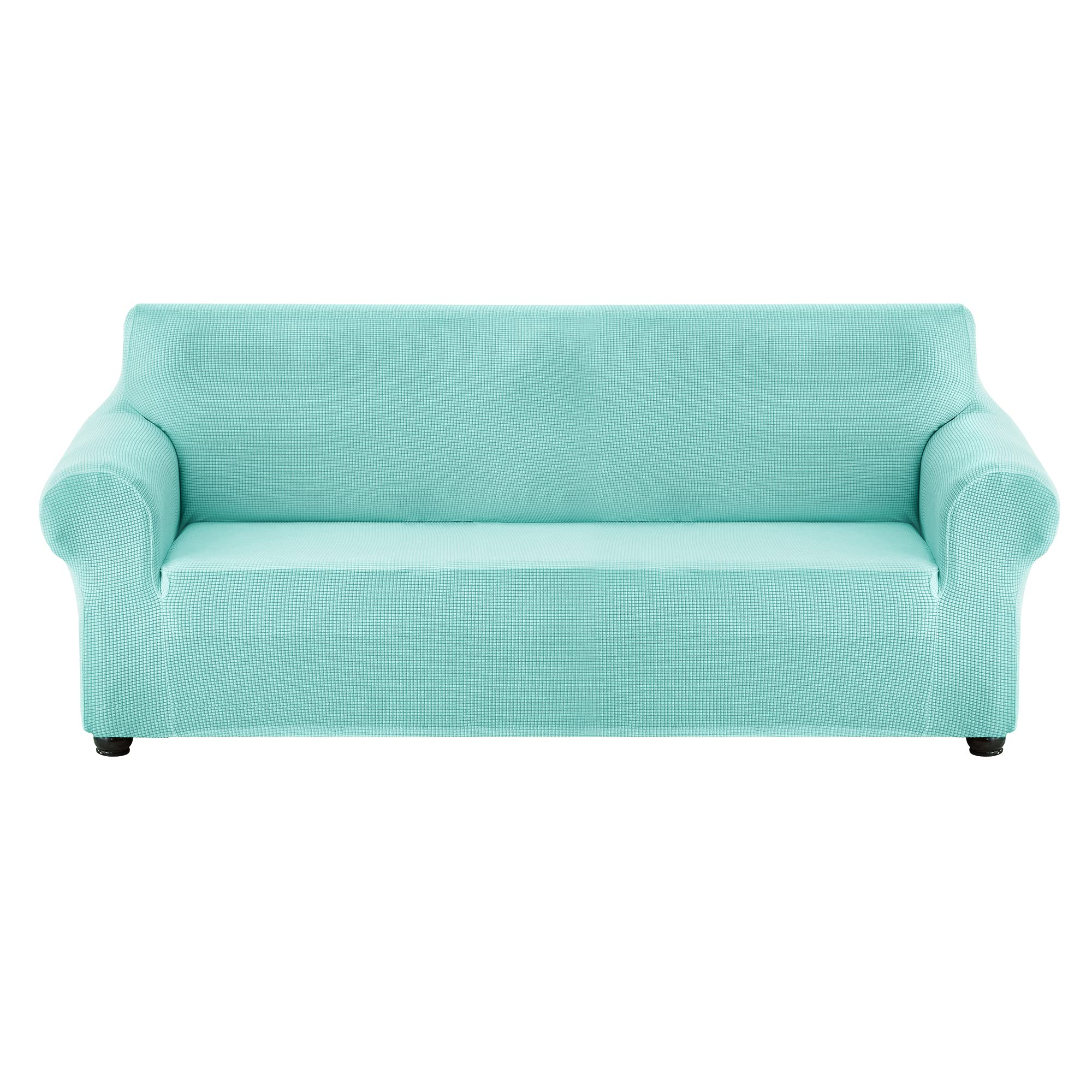Waterproof Stretch Sofa Slipcover - Soft Elastic Furniture Protector for Couches, Kids & Pets (Aqua, Small) | Perfect for Living Room, Family Gatherings & Pet-Friendly Homes