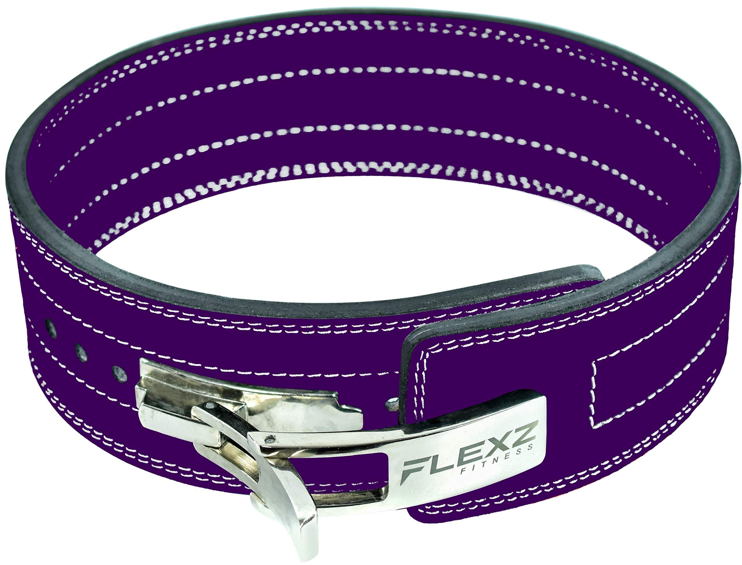 Flexz Fitness 10mm Powerlifting & Weightlifting Belt with Lever Buckle - Premium Gym Belt for CrossFit, Deadlifts & Strength Training