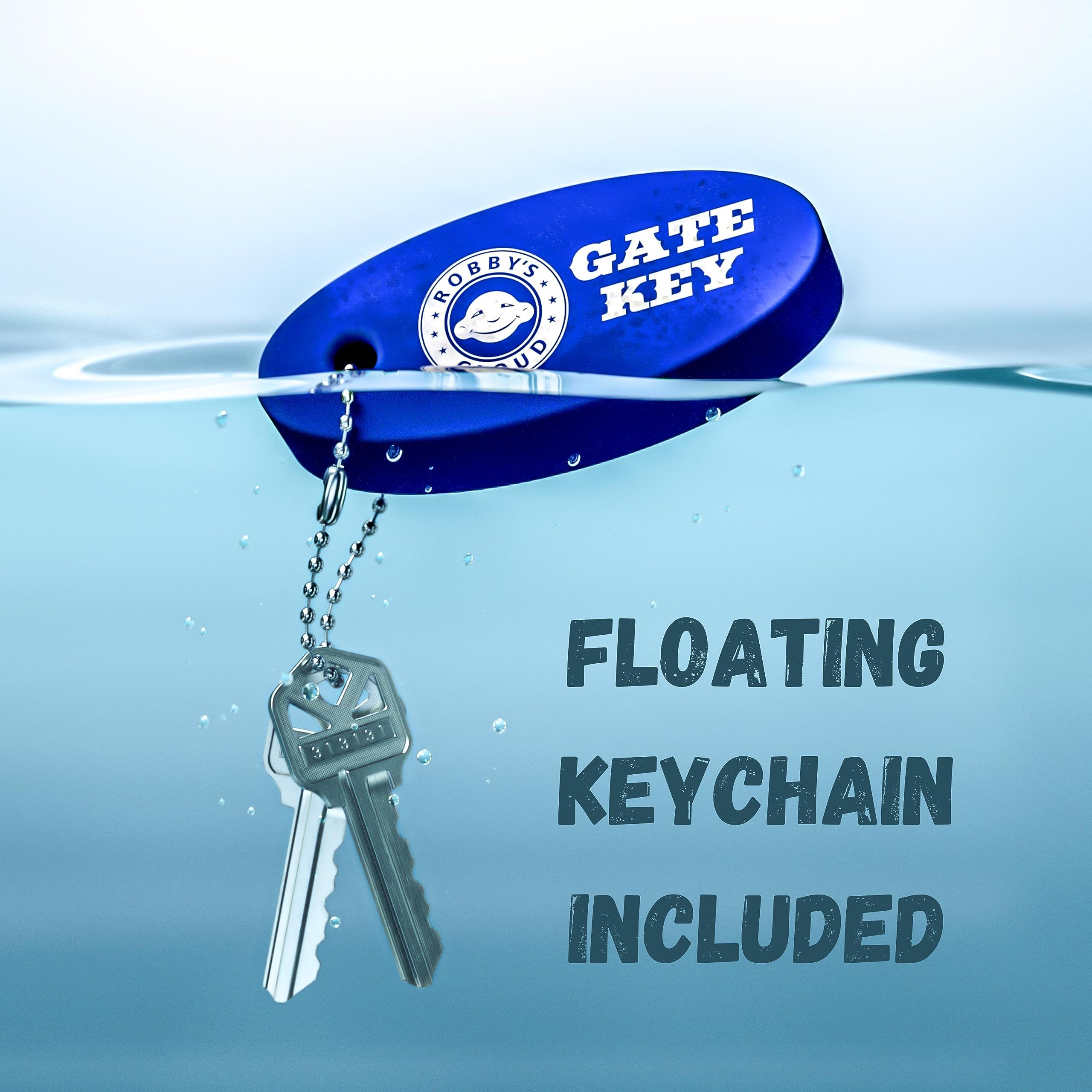 Magna Latch Series 3 Replacement Key 313131 for Magna-Latch & Lokklatch Pool Gate Locks - Forward Facing Keyhole (New Style) - Includes Robby's Cloud Key Float Keychain (1 Pack) - Perfect for Pool Safety, Backyard Security and Childproof Gate Access