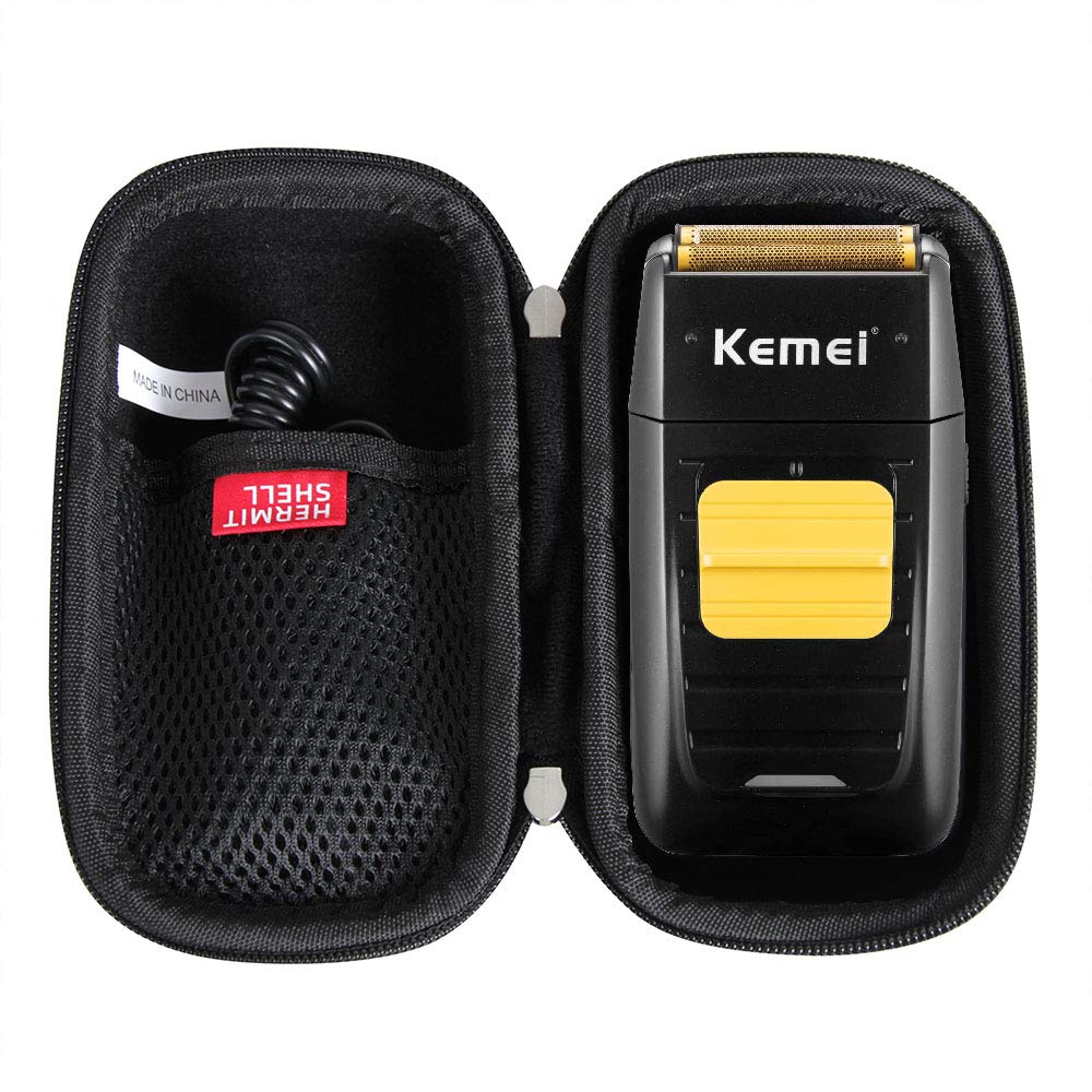 KEMEI Professional Electric Razor Travel Case - Hard Protective Cover for Men's Electric Foil Shaver (Black) | Perfect for Travel, Business Trips & Gym Use