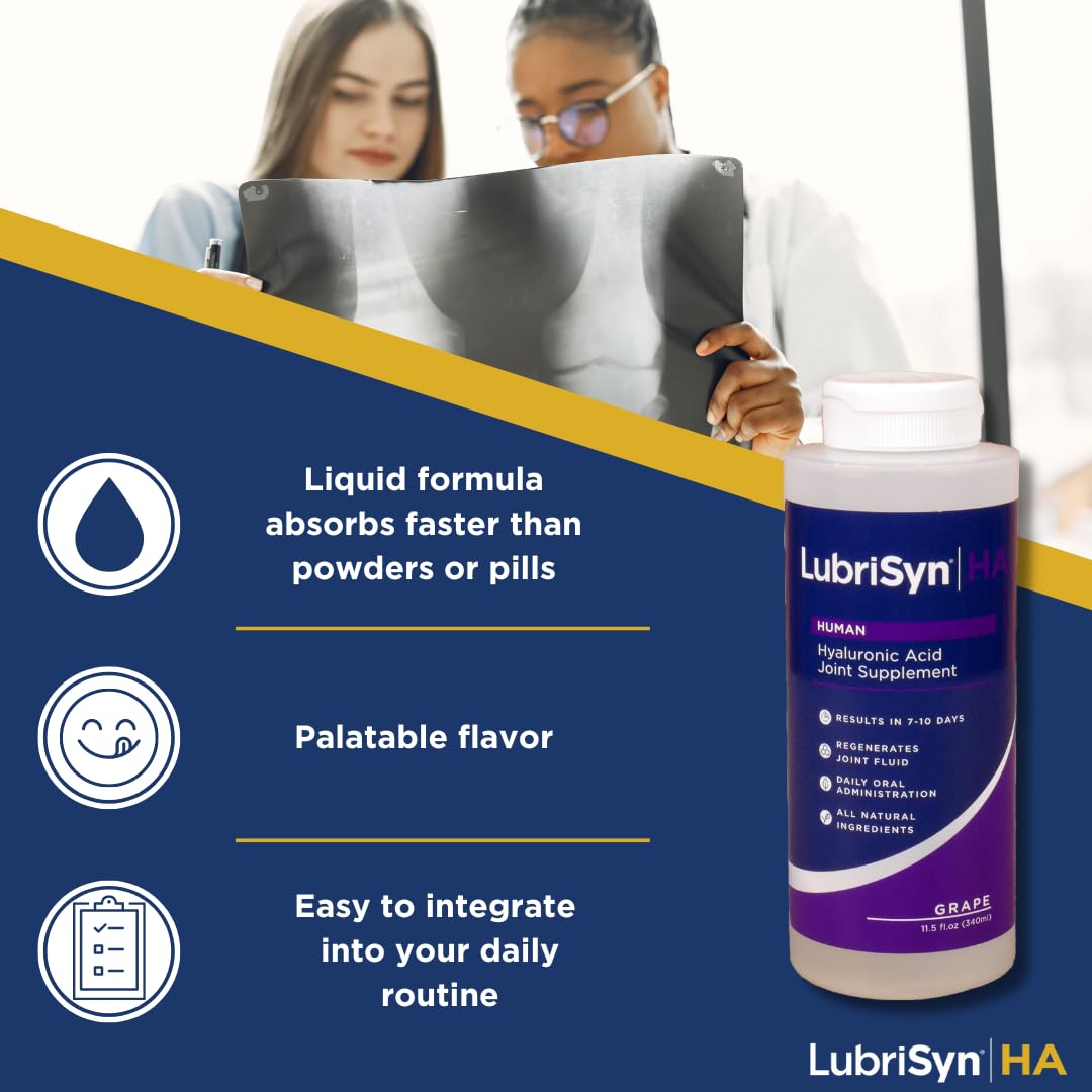 LubriSynHA All-Natural Joint Supplement with High-Molecular Weight Hyaluronic Acid - 3 Pack (11.5oz Each) for Women & Men - Supports Healthy Joint Function, Vegan, Made in USA - Ideal for Active Lifestyles, Sports Recovery & Daily Joint Care