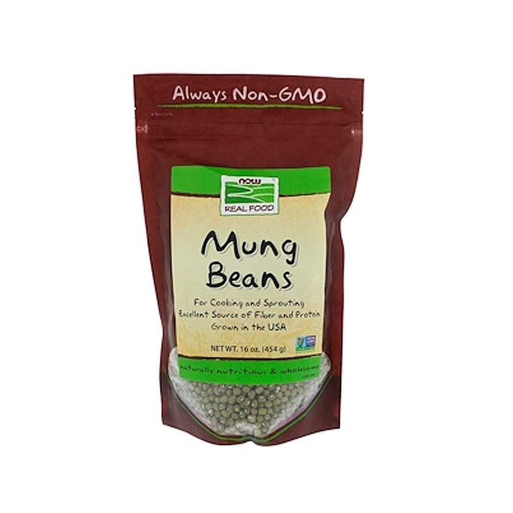 NOW FOODS Organic Mung Beans 16 oz (1 lb) - Non-GMO, Gluten-Free, Vegan Protein Source - Perfect for Sprouting, Cooking, and Asian Recipes