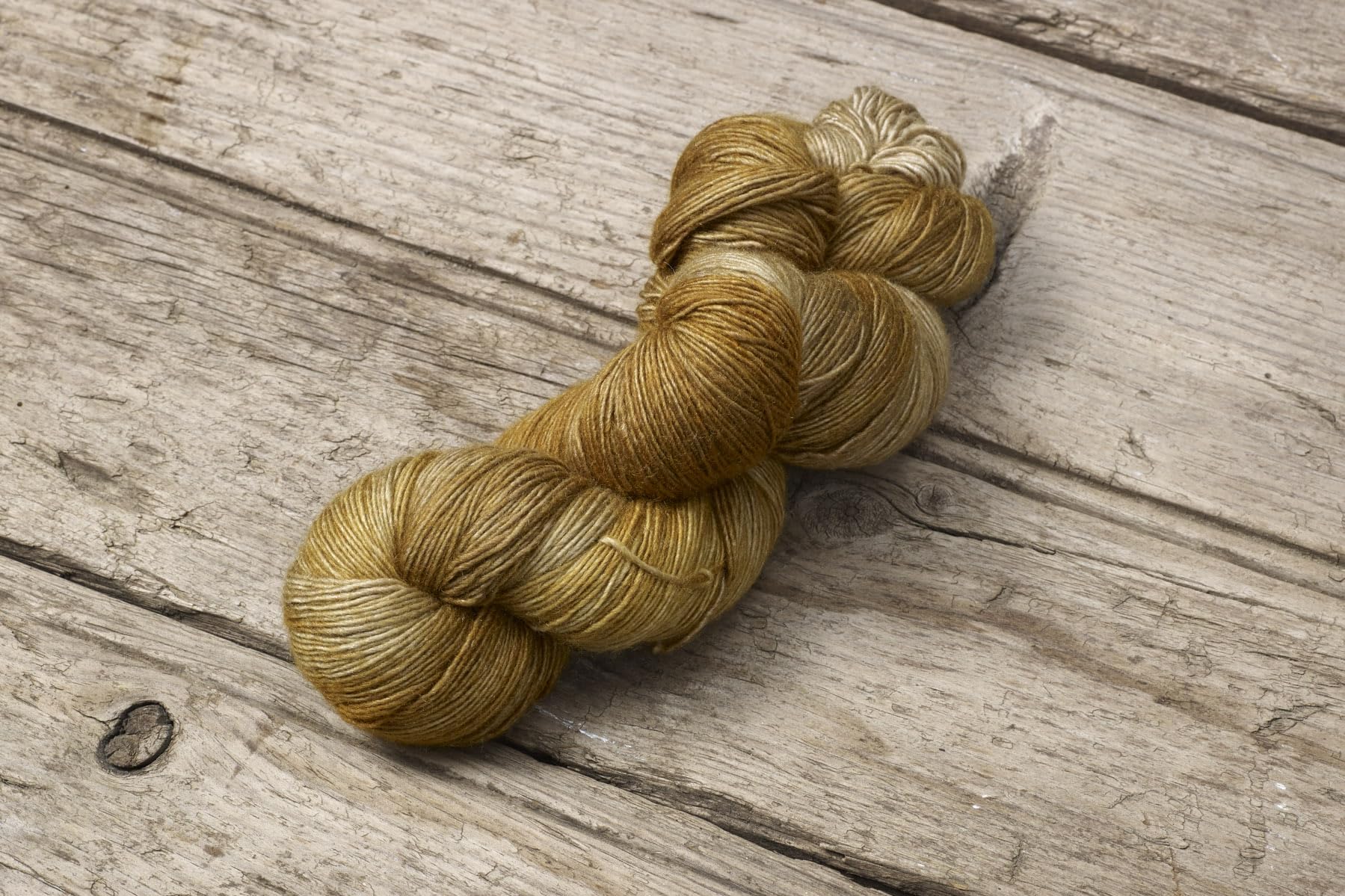 Premium Silk Blend Fino Knitting Yarn - 100g (3.5oz) 419 Brass Button Hand-Dyed Yarn for Scarves, Shawls & Luxury Knitwear Projects