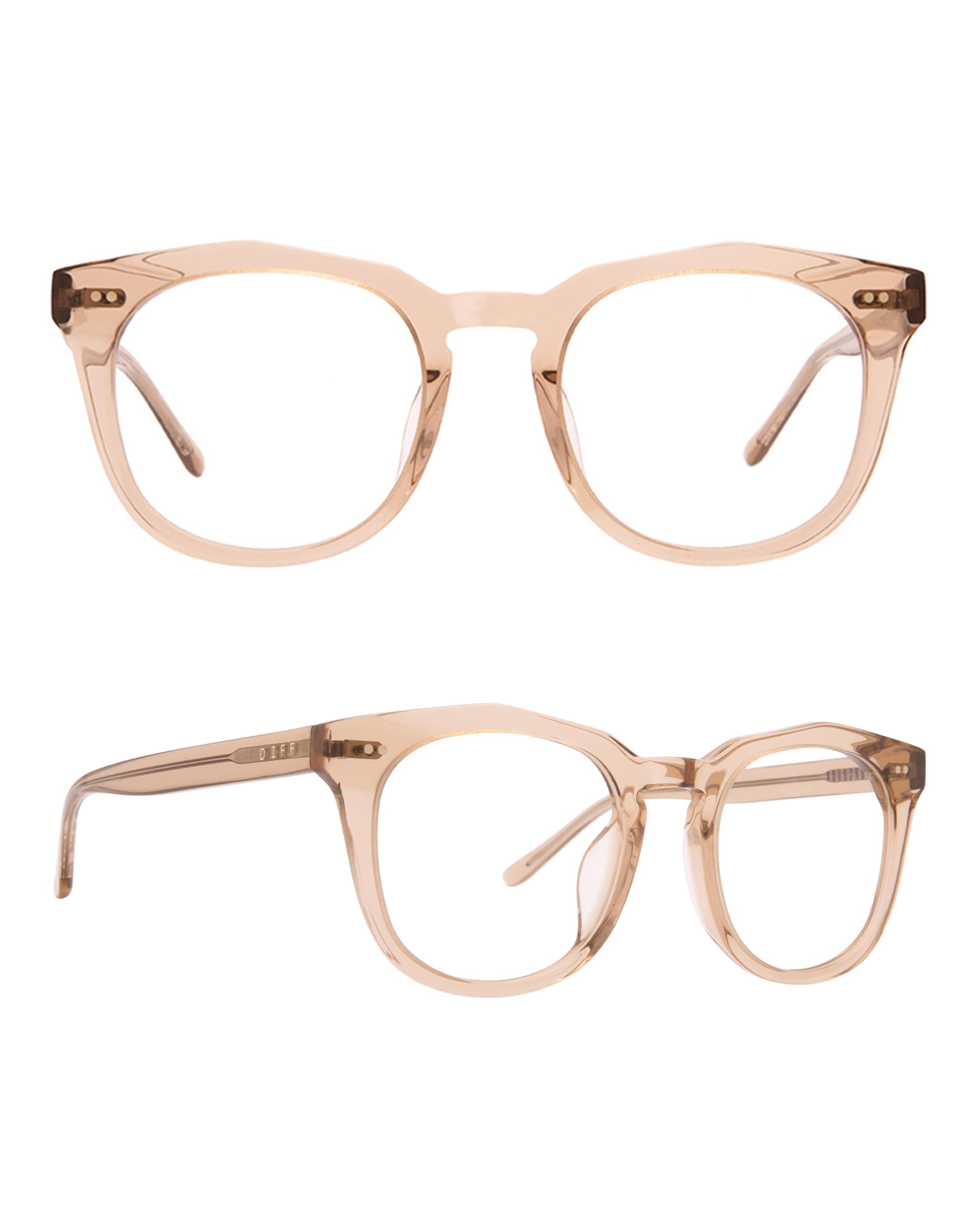 DIFF Weston Blue Light Blocking Glasses for Women & Men - Vintage Crystal Frame Computer Glasses | Reduce Eye Strain for Work, Gaming & Screen Time