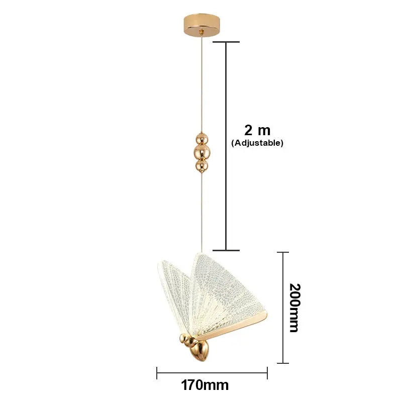 LED Butterfly Pendant Lights - Elegant Floral Chandelier for Bedroom, Nursery & Dining Room Decor - Dimmable Hanging Light Fixture for Home & Cafe Lighting