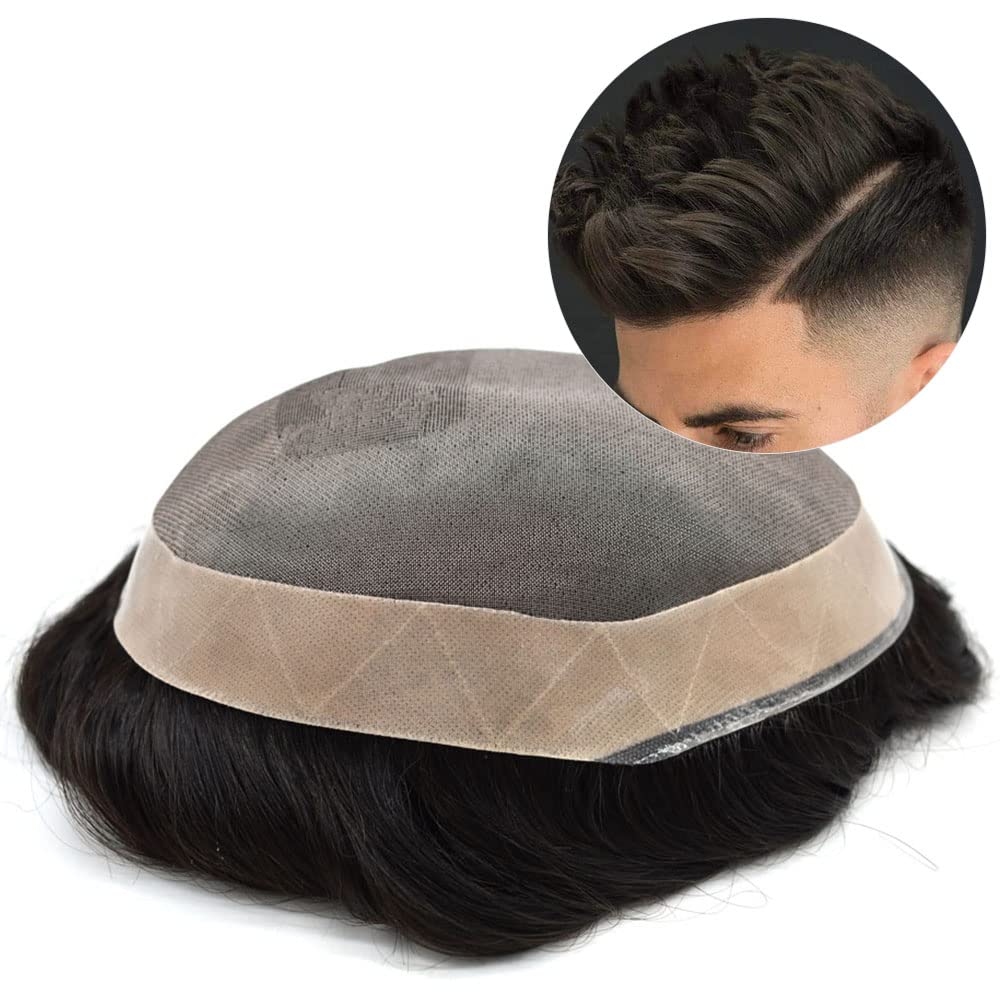 Premium European Human Hair Toupee for Men - 5