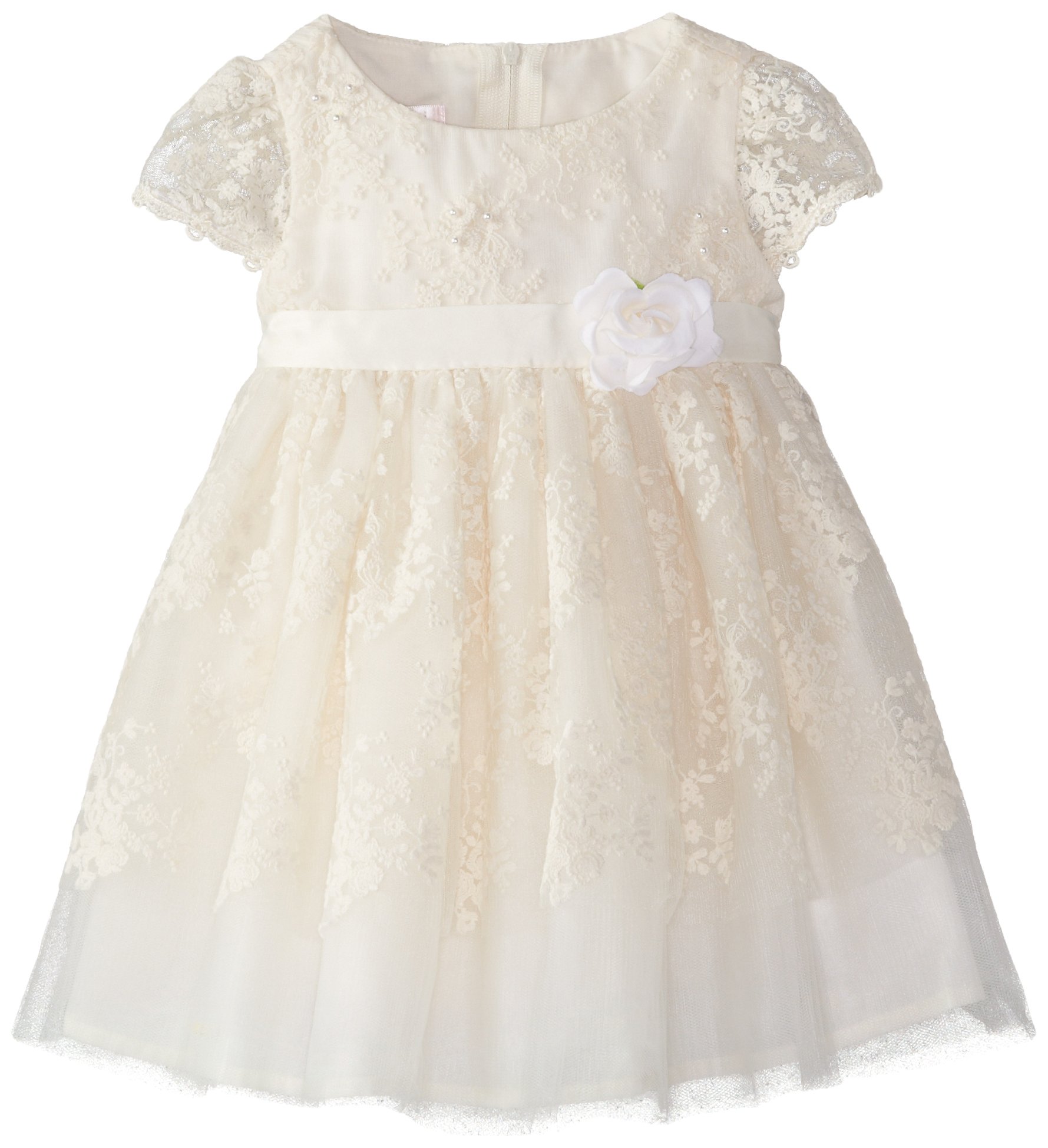 Biscotti Baby Girls' French Antique Embroidered Tulle Dress - Vintage Lace Flower Girl Dress for Christening, Wedding & Special Occasions