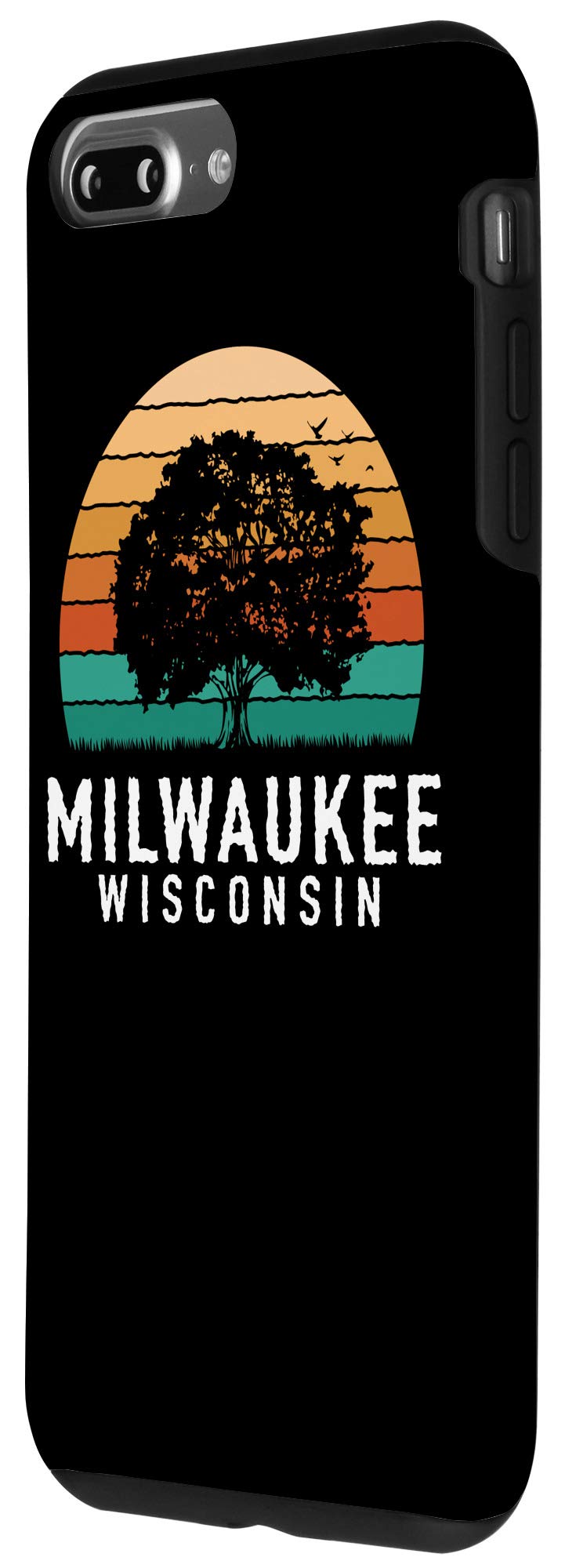 iPhone 7 Plus/8 Plus Vintage Milwaukee Sunset Case - Wisconsin Souvenir Phone Cover for Travelers & Locals - Perfect for Sightseeing & Gifting