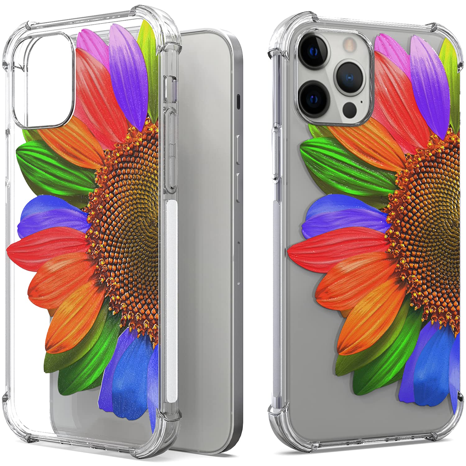 CoverON Slim Flexible TPU Clear Case for Apple iPhone 13 Pro - Sunflower Design | Perfect for Everyday Protection & Style