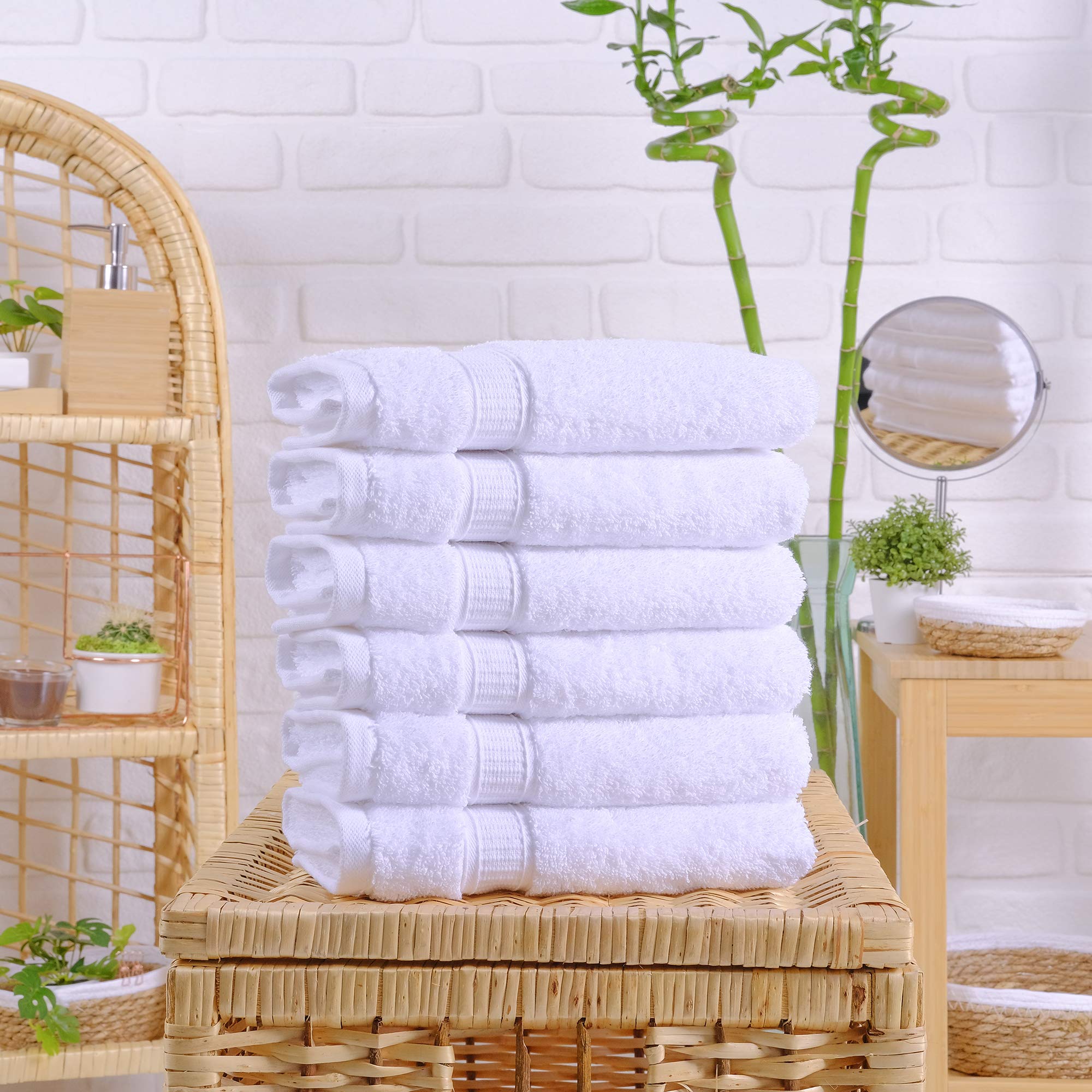 Luxury Personalized Towel Set - 100% Genuine Turkish Cotton, Super Soft & Highly Absorbent - 2-Piece Hand Towels for Bathroom, Hotel & Spa Use - Perfect for Gifts, Weddings & Home Decor (White)