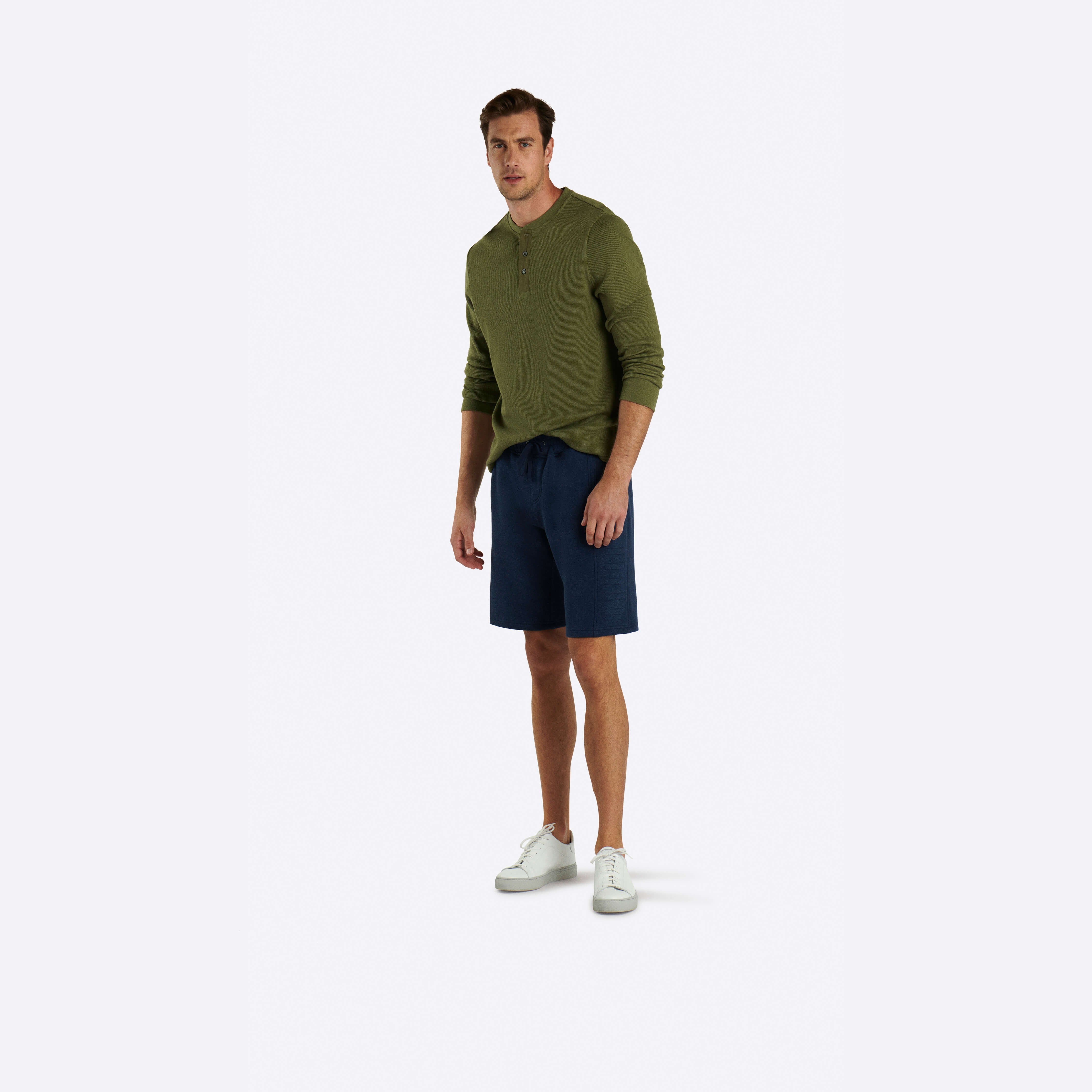 COMFORT Heather Waffle Knit Three Button Henley Shirt for Men - Soft Casual Long Sleeve Top for Fall & Winter Layering