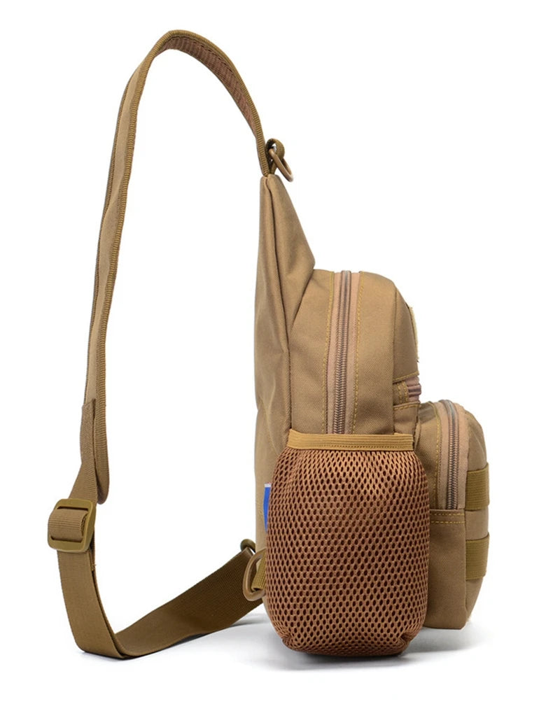 Portable Hiking & Travel Sling Shoulder Bag - MOLLE Chest Pack for Men - Outdoor Sports Bottle Pouch - Camping Hunting Fishing Backpack - Perfect for Hiking, Travel & Outdoor Adventures