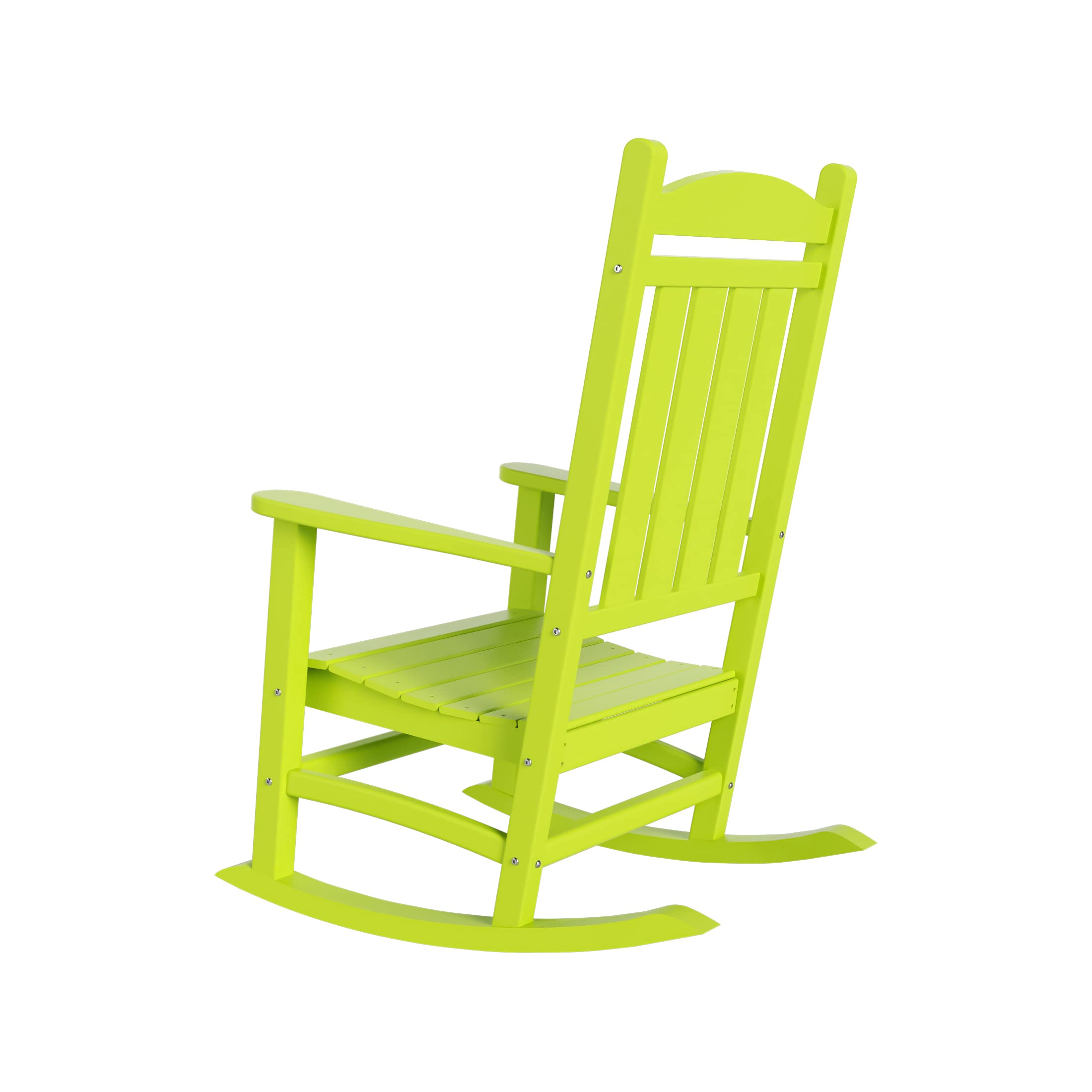 WO Home Furniture 4-Piece Patio Rocking Chair Set - HDPE UV-Resistant Outdoor Rocking Chairs in Lime Green - Perfect for Porch, Garden, and Backyard Relaxation