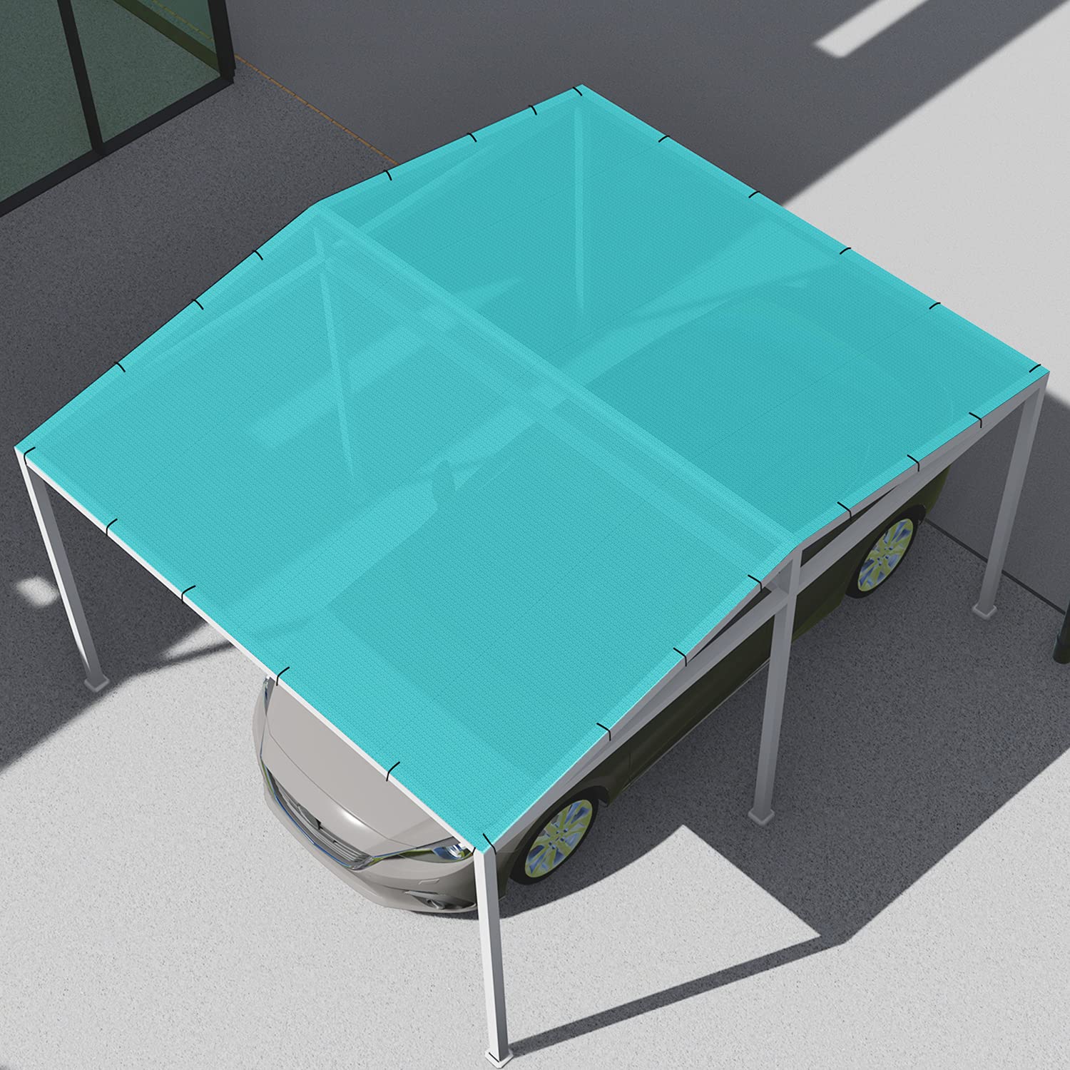 E&K Sunrise 8' x 50' Sun Shade Fabric Roll - UV Resistant Outdoor Canopy Cover for Pergola, Backyard, Garden, Patio, Deck & Greenhouse - Turquoise Shade Cloth for Sun Protection & Temperature Control