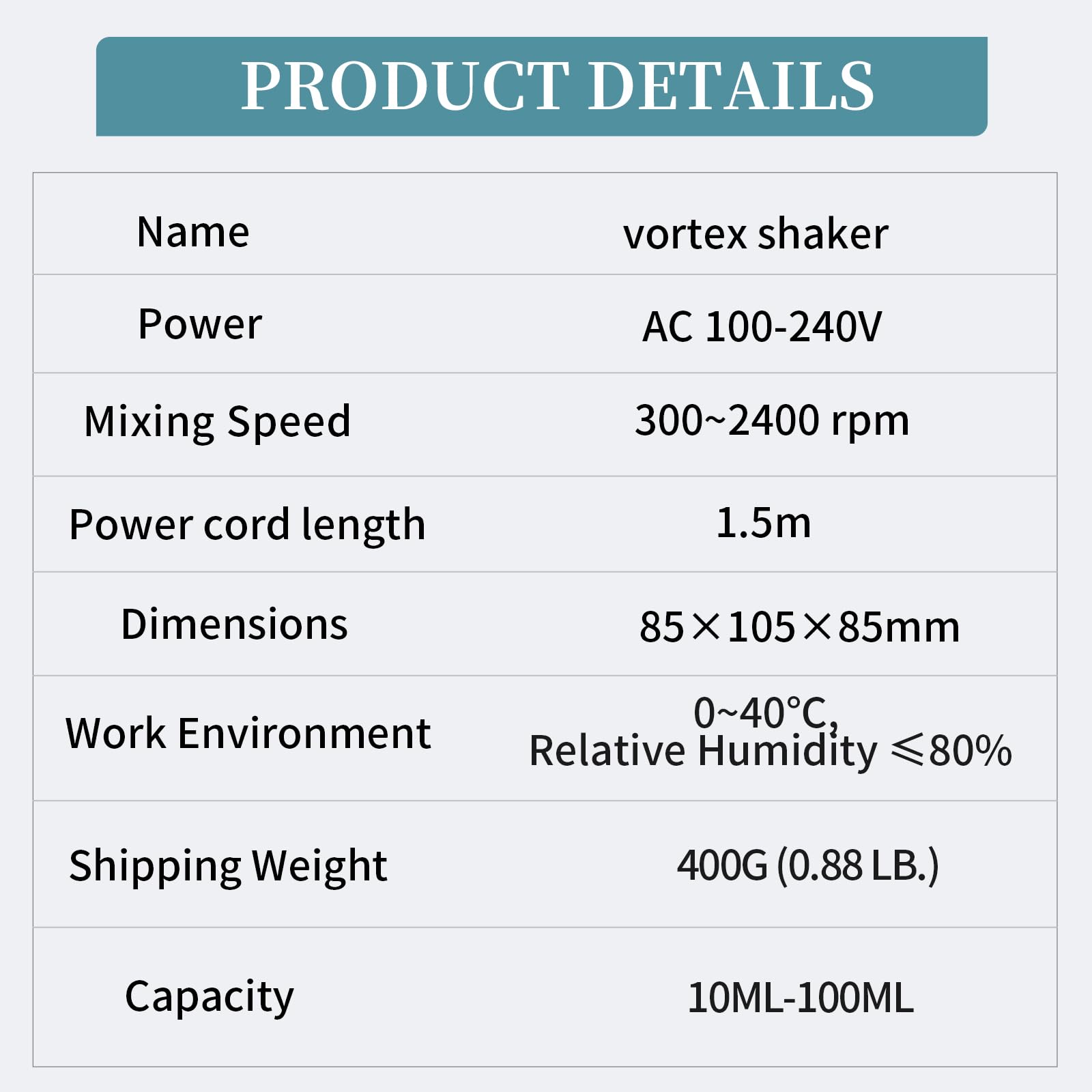 2400RPM Vortex Mixer - High Speed Paint Shaker for 100ML Bottles, Adjustable Speed for Acrylic Paints, Nail Polish, Pigments & Eyelash Glue - Perfect for DIY Crafts, Lab Testing & Beauty Salon Use
