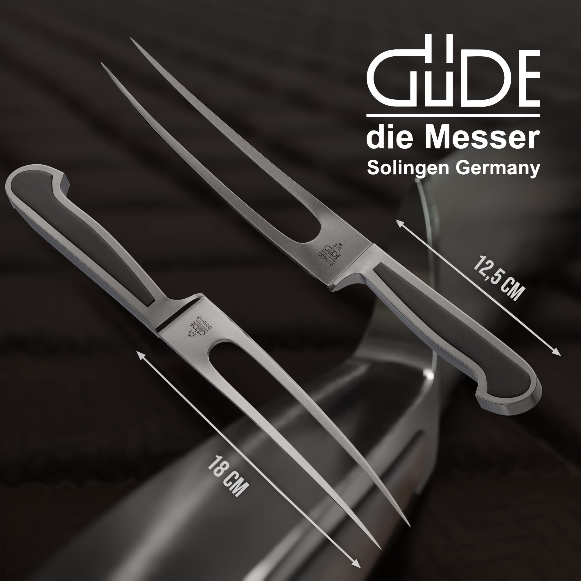 Premium Güde Delta Series 7-Inch Hand-Forged Stainless Steel Fork with African Blackwood Handle - Razor Sharp Hand-Sharpened Blade - Perfect for Fine Dining, BBQ, and Gourmet Cooking