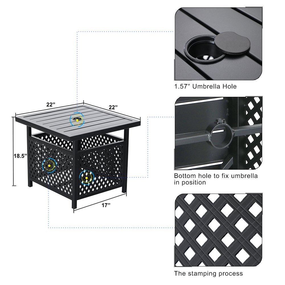 PHI VILLA 3-Piece Outdoor Dining Set - 22