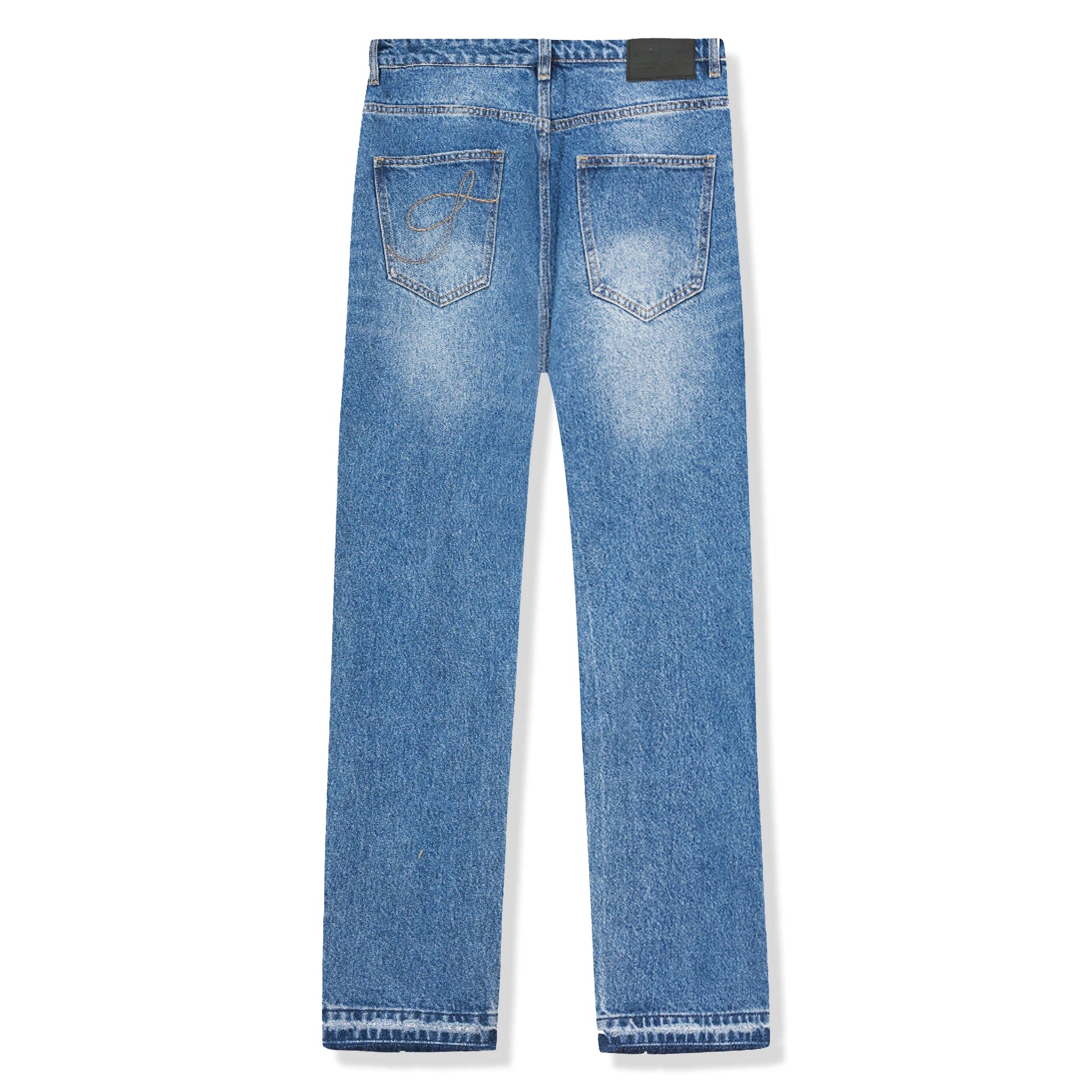 Syenti Hem Jeans for Women - Mid Blue Denim High Waist Skinny Jeans | Comfortable & Stylish for Casual Wear, Office, and Night Out