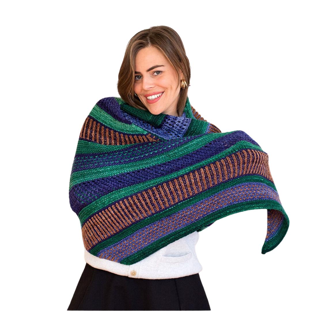 Maya Shawl Knitting Kit - 3 Color Options, Worsted Weight Yarn for Cozy Winter Scarves & Shawls | Perfect for DIY Knitting Projects & Handmade Gifts
